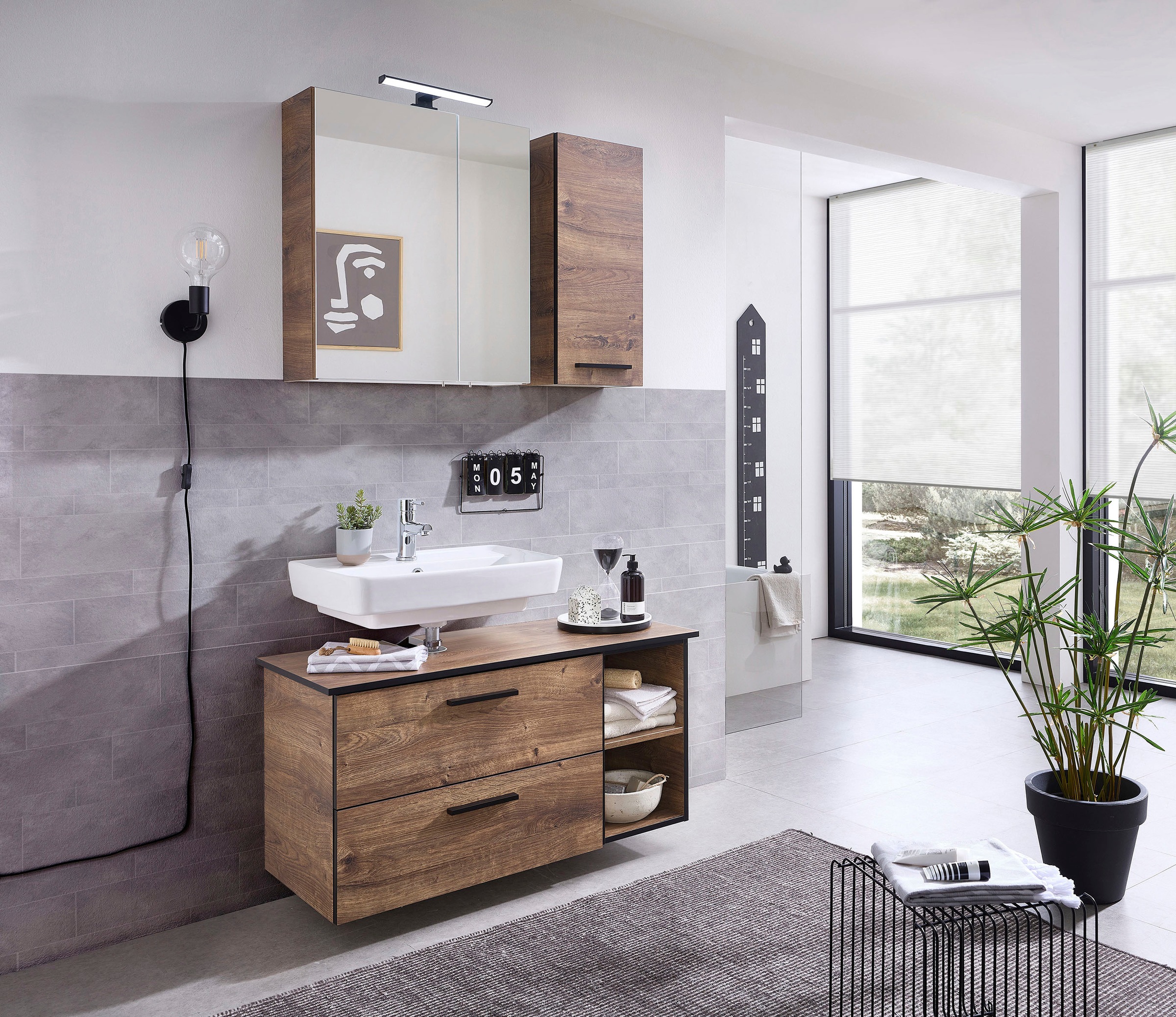 Saphir Badmöbel-Set »Quickset 374 3-teilig, Waschtischunterschrank mit LED- günstig online kaufen