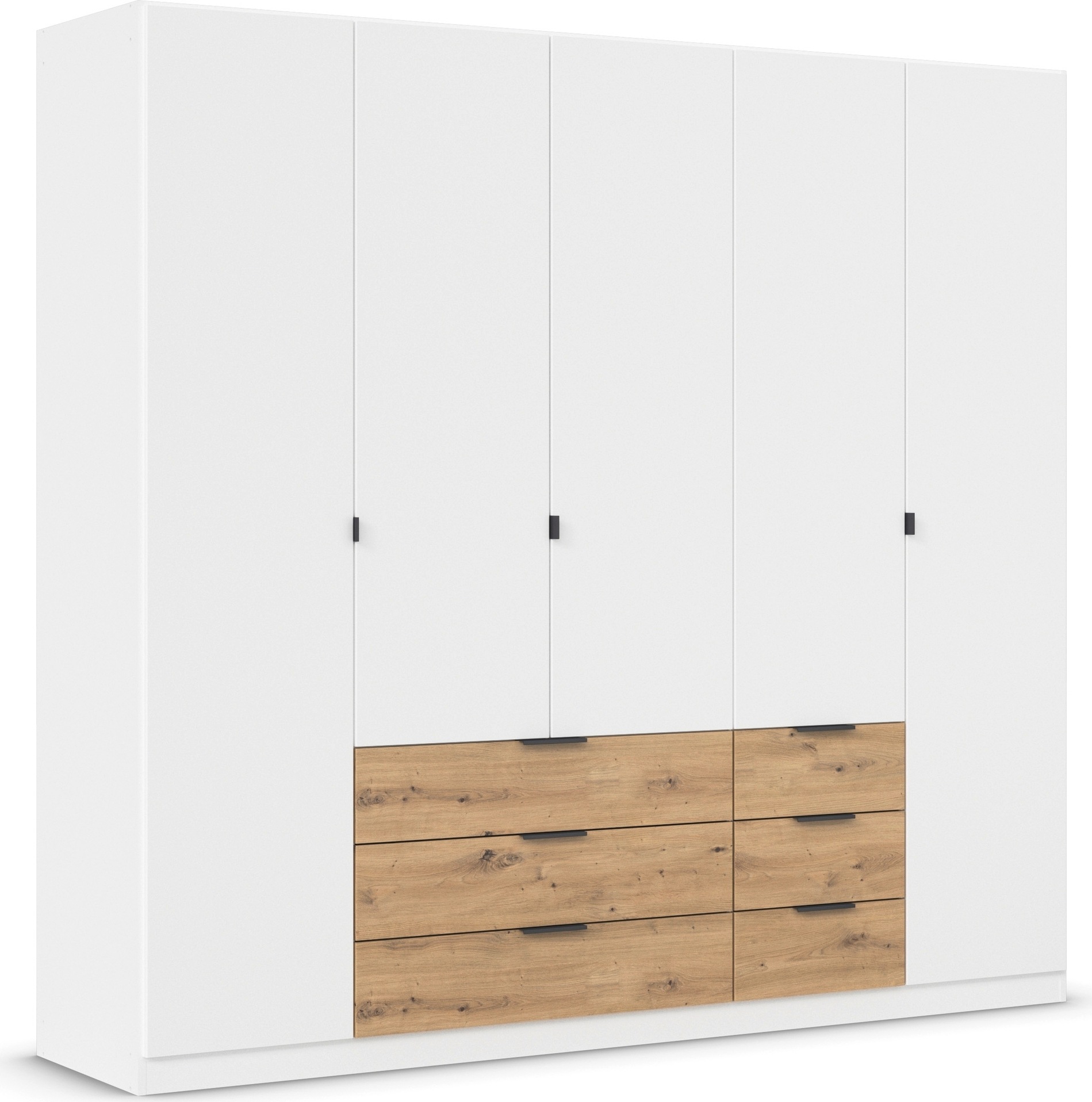 rauch Drehtürenschrank »Kleiderschrank Schrank Garderobe Schlafzimmerschrank DAVOA«, mit farblich abgesetzten Schubkästen in Eiche Artisan MADE IN GERMANY