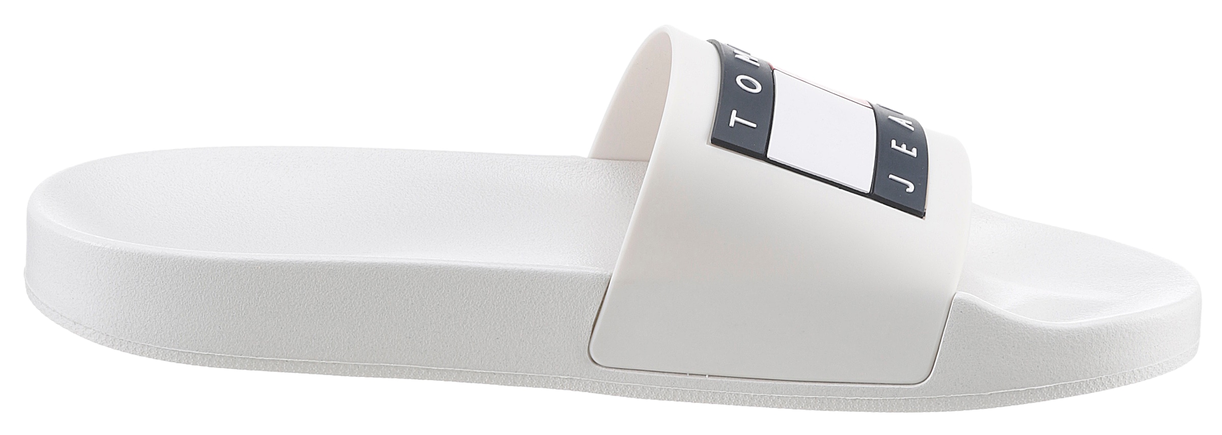 Tommy Jeans Badepantolette »TOMMY JEANS POOL SLIDE ESS«  , Sommerschuh, Poolslides, Schlappen, mit plakativer Logoflag