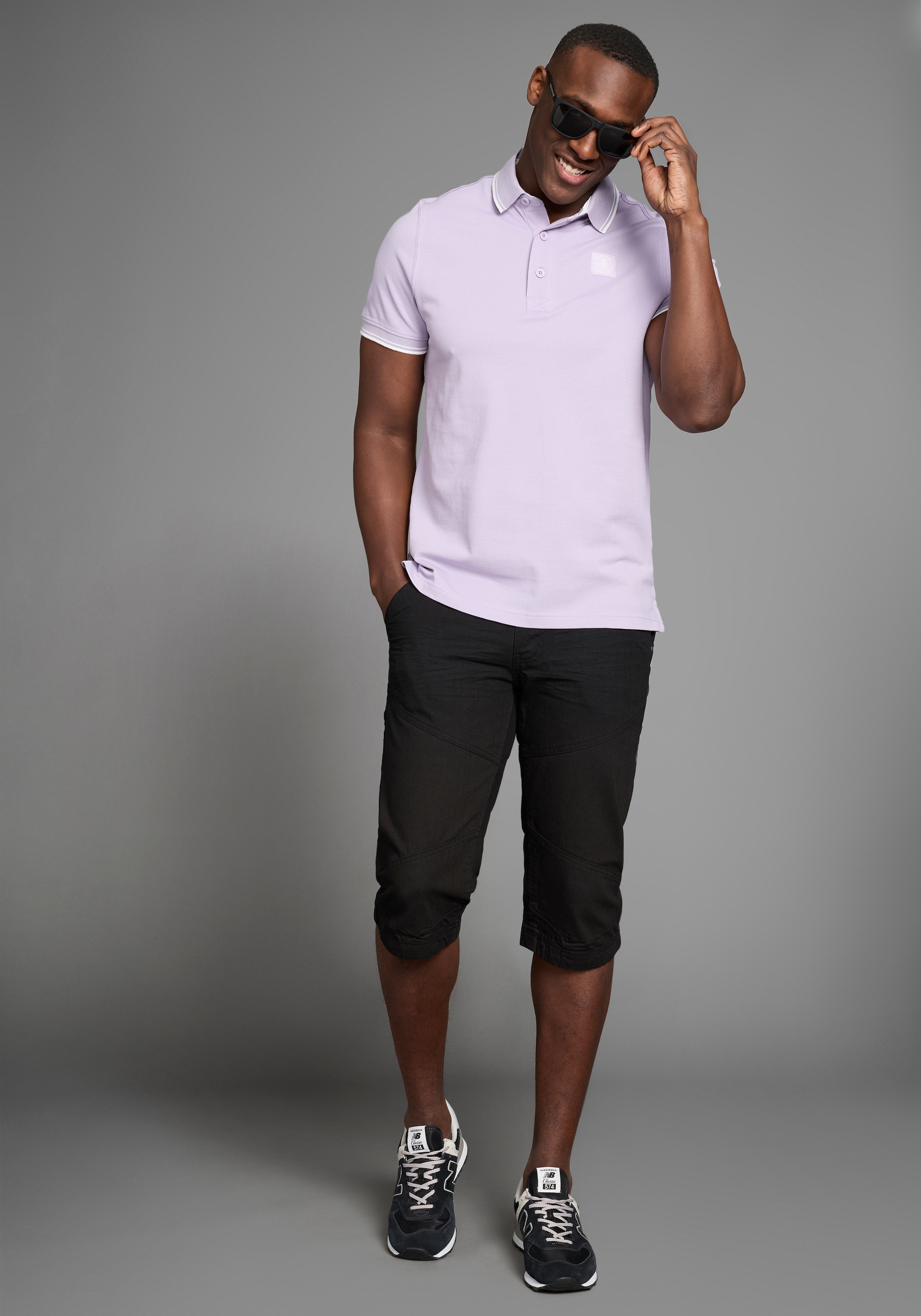 DELMAO Poloshirt, Kurzarm, lockere Passform, Polokragen, für Tennis oder Golf