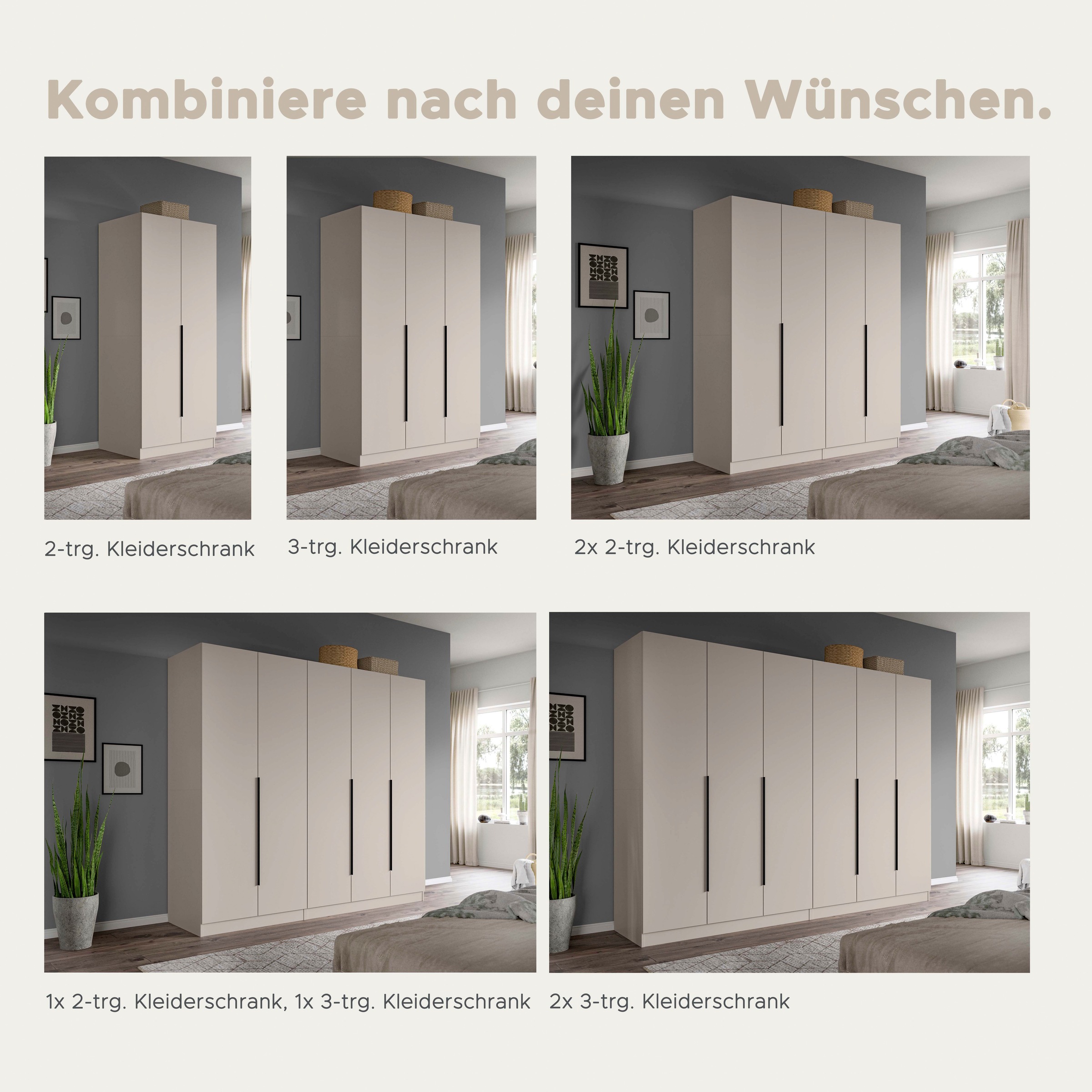 Home affaire Schrank-Set »Skarde moderner Kleiderschrank Schlafzimmerschrank« wähle deine beste Schrank Kombination, 1 Stk. tlg.