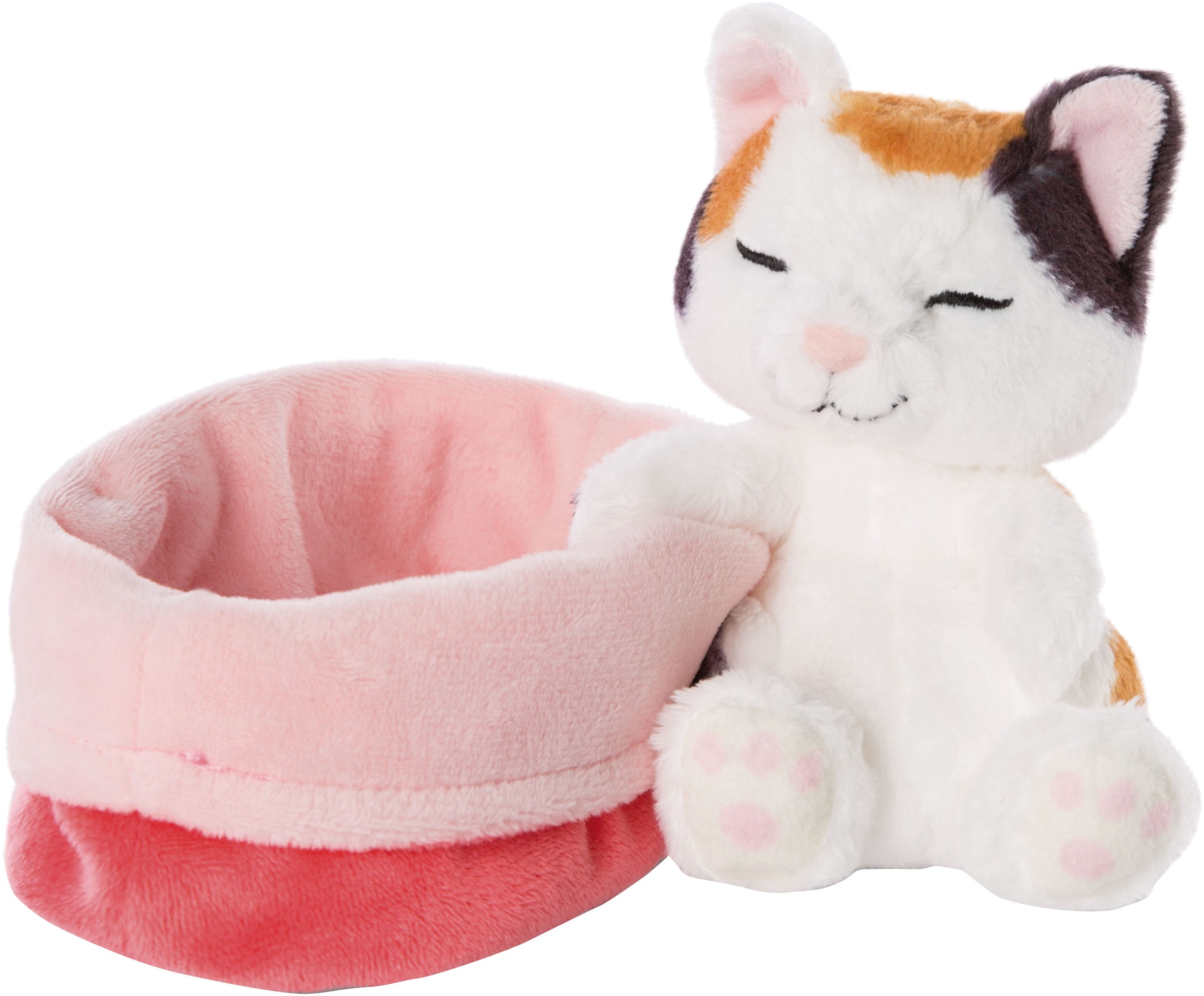 Nici Kuscheltier »Sleeping Pets, Glückskatze, 12 cm« im Körbchen
