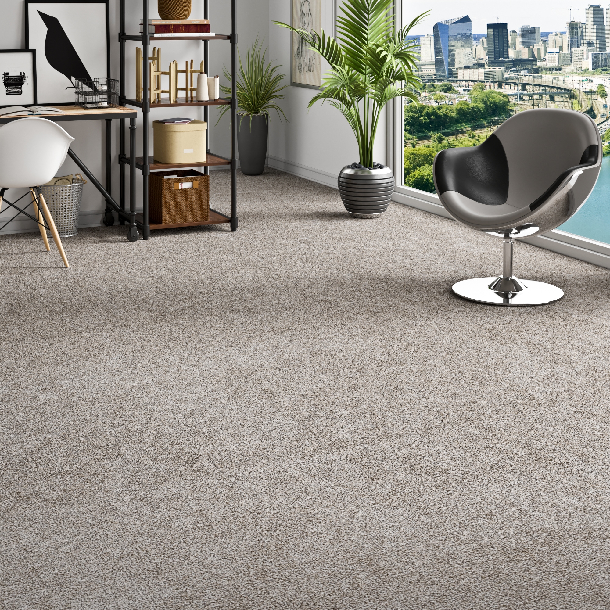 my home Teppichboden »Rava, Velours«, rechteckig, 16 mm Höhe, Uni Farben, B günstig online kaufen