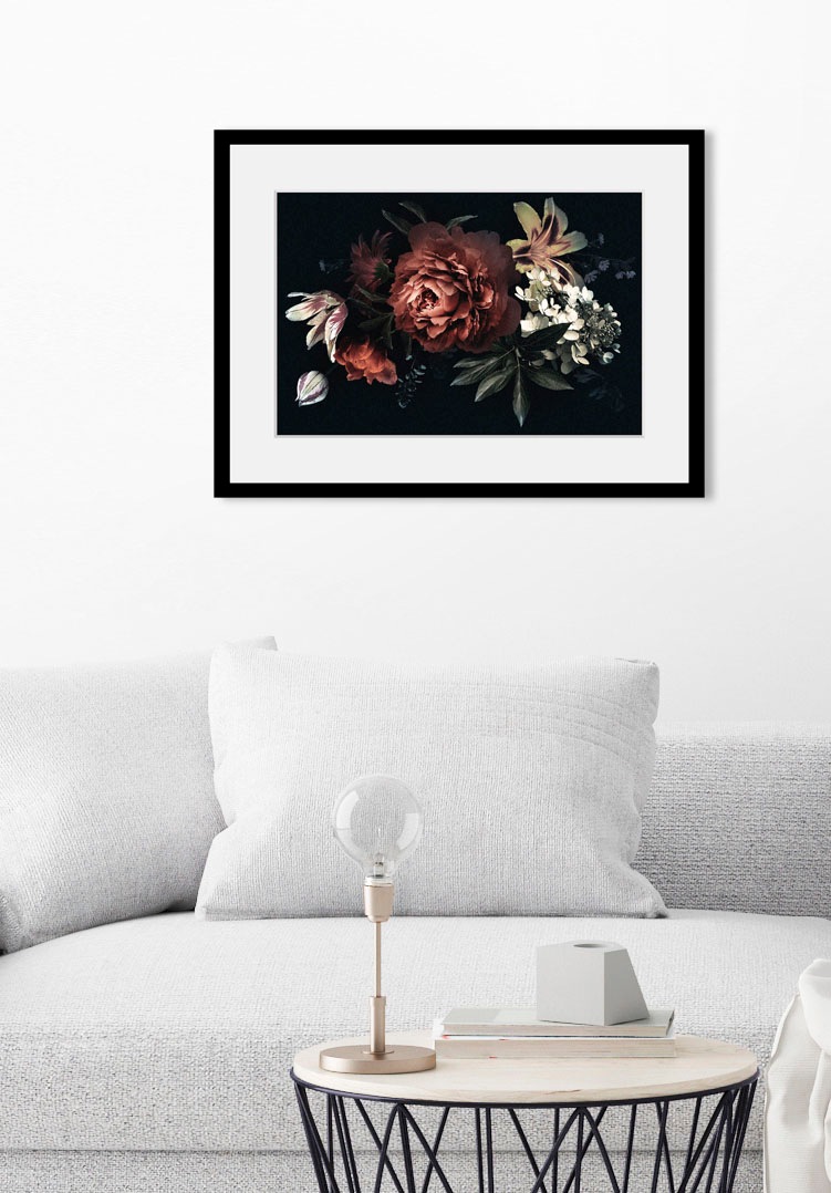 queence Bild »Rose«, (1 St.), HD Premium Poster-Druck inkl. Holzrahmen günstig online kaufen
