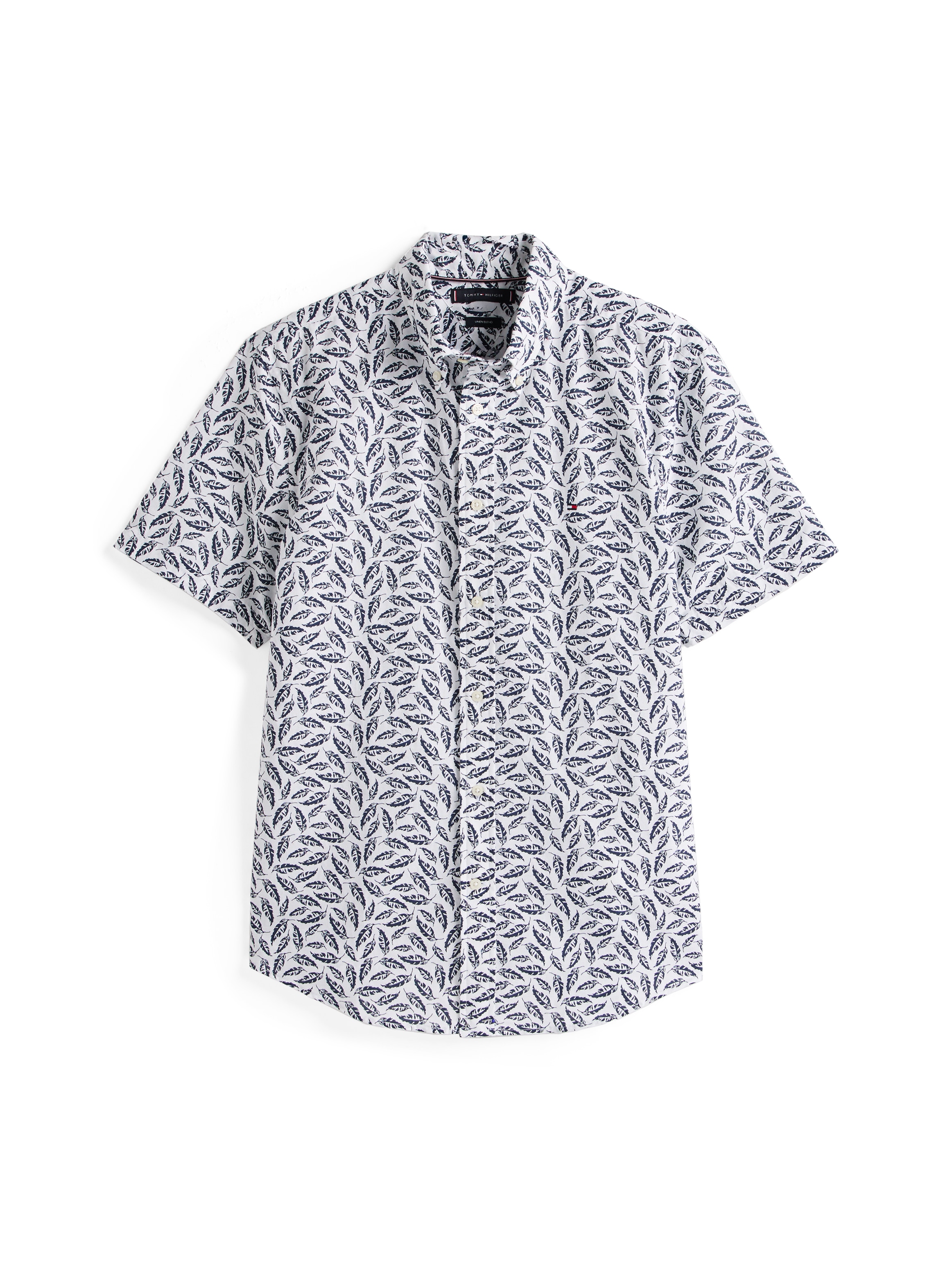 Tommy Hilfiger Kurzarmhemd »LINEN BLEND PRINT S/S RF SHIRT«, modischer Print, mit Leinenanteil