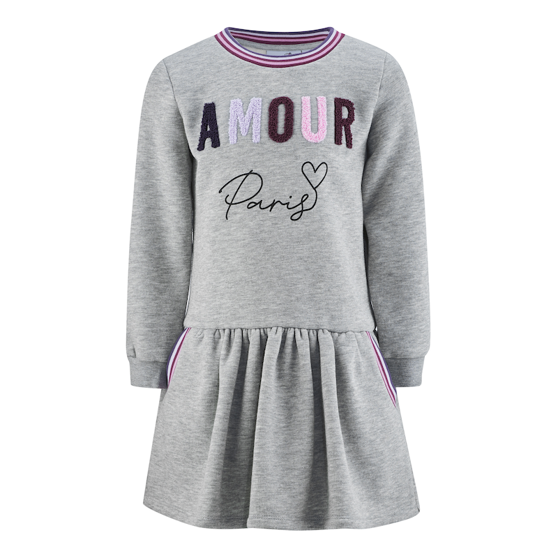 HAPPY GIRLS Sweatkleid Eingrifftaschen grey melange 140 - N-Gr N-Gr 140 Shirtkleid von happy girls