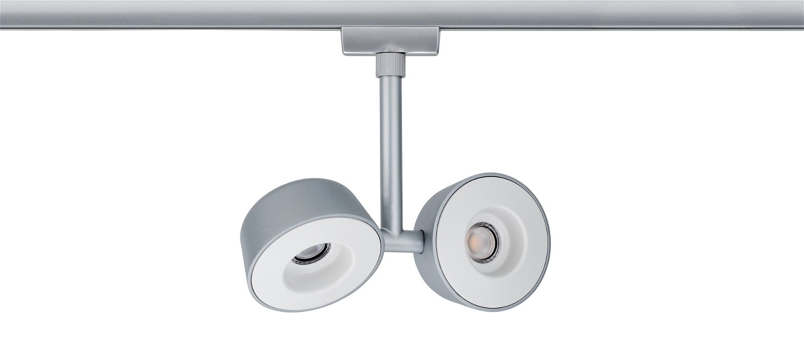 Paulmann Schienensystem-Leuchten »URail Schienenspot Pellet 2x350lm 2x6,7W 2700K 230V Chrom matt, Weiß«, dimmbar, Doppelspot