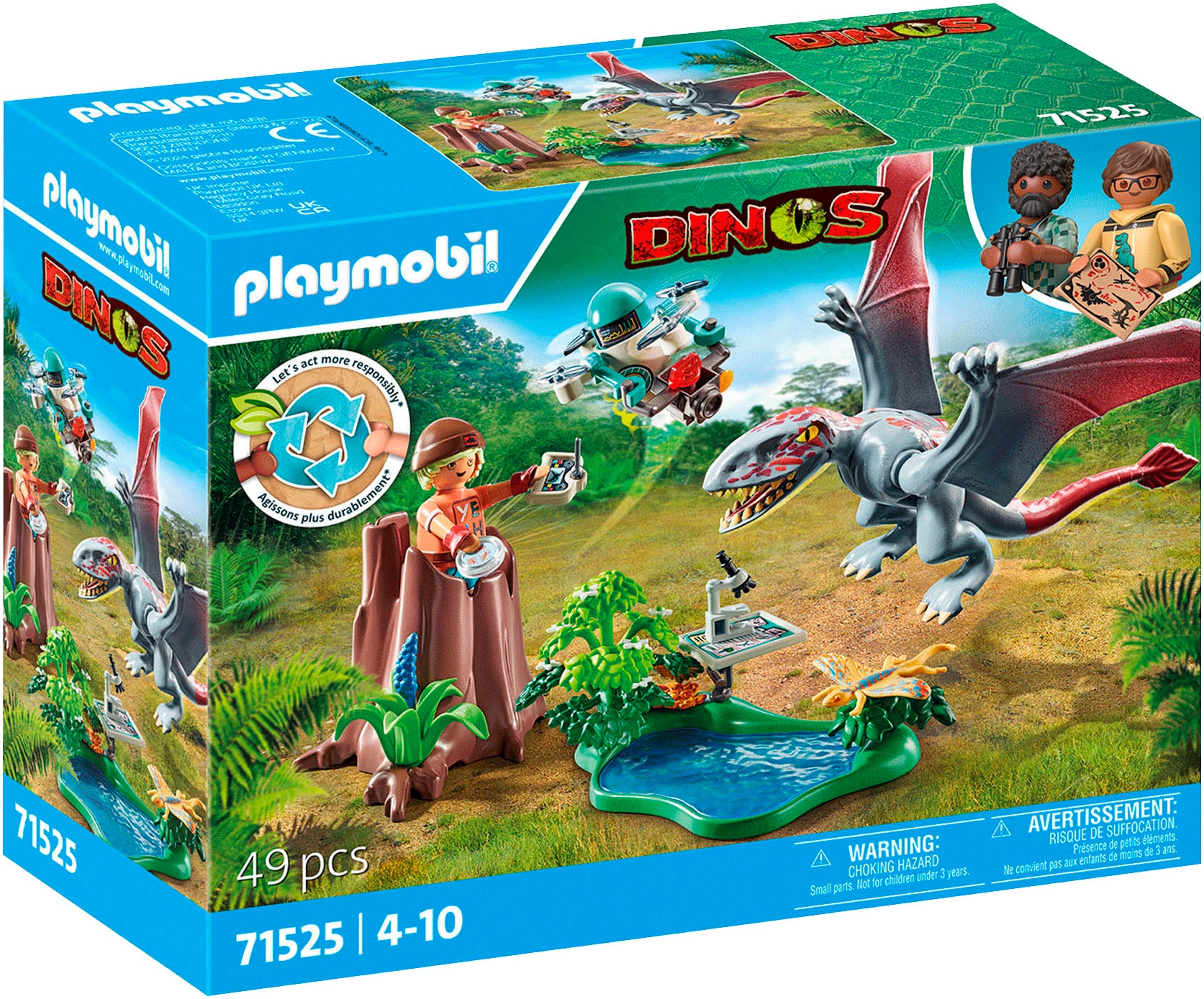 Playmobil® Konstruktions-Spielset »Beobachtungsstation für Dimorphodon (71525), Dinos«, (49 St.), Made in Europe