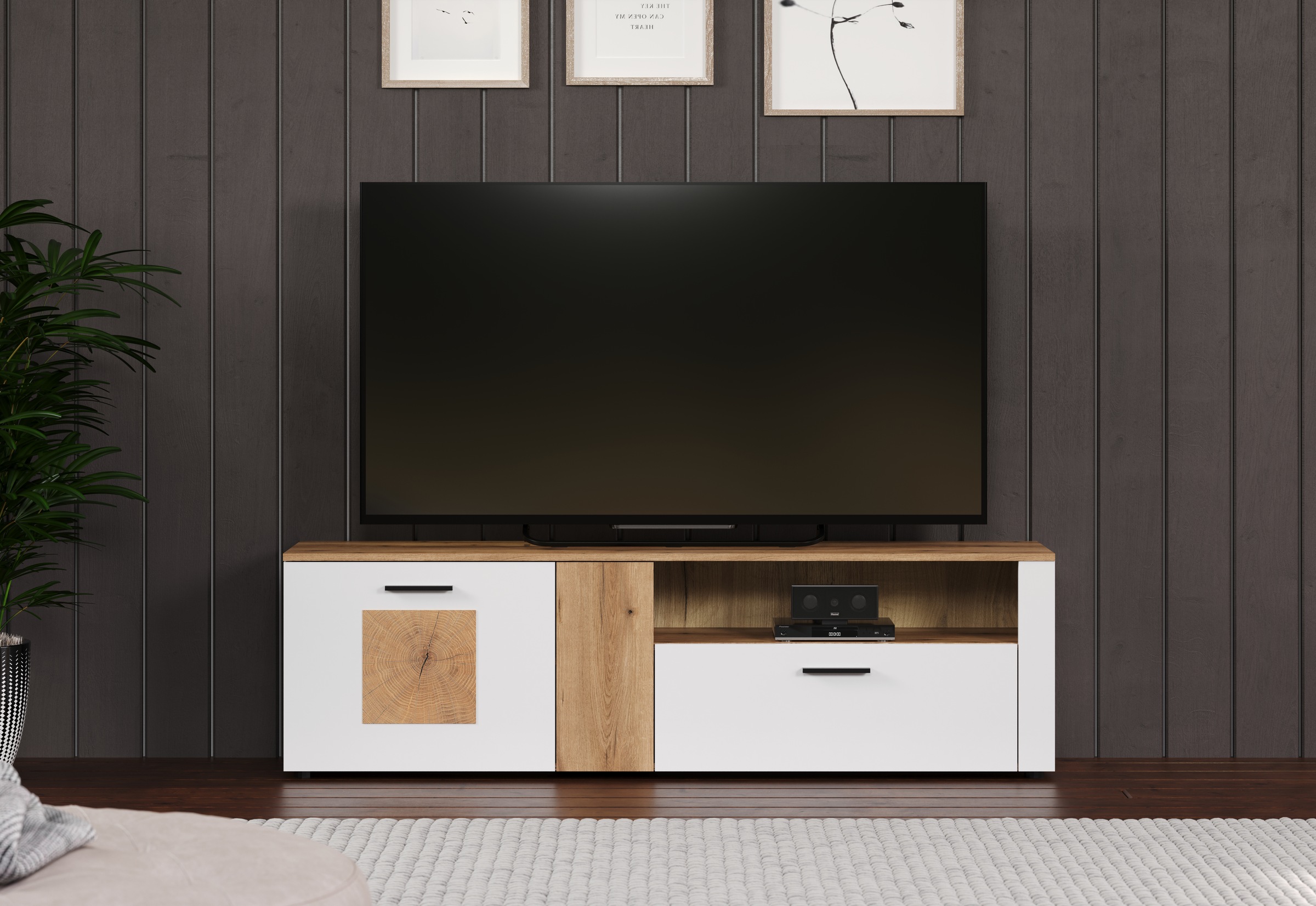 INOSIGN Lowboard »Linz TV-Kommode, TV-Rack«, (1 St.), TV-Lowboard mit Hirnholzapplikationen - B/T/H: 170/42/50 cm
