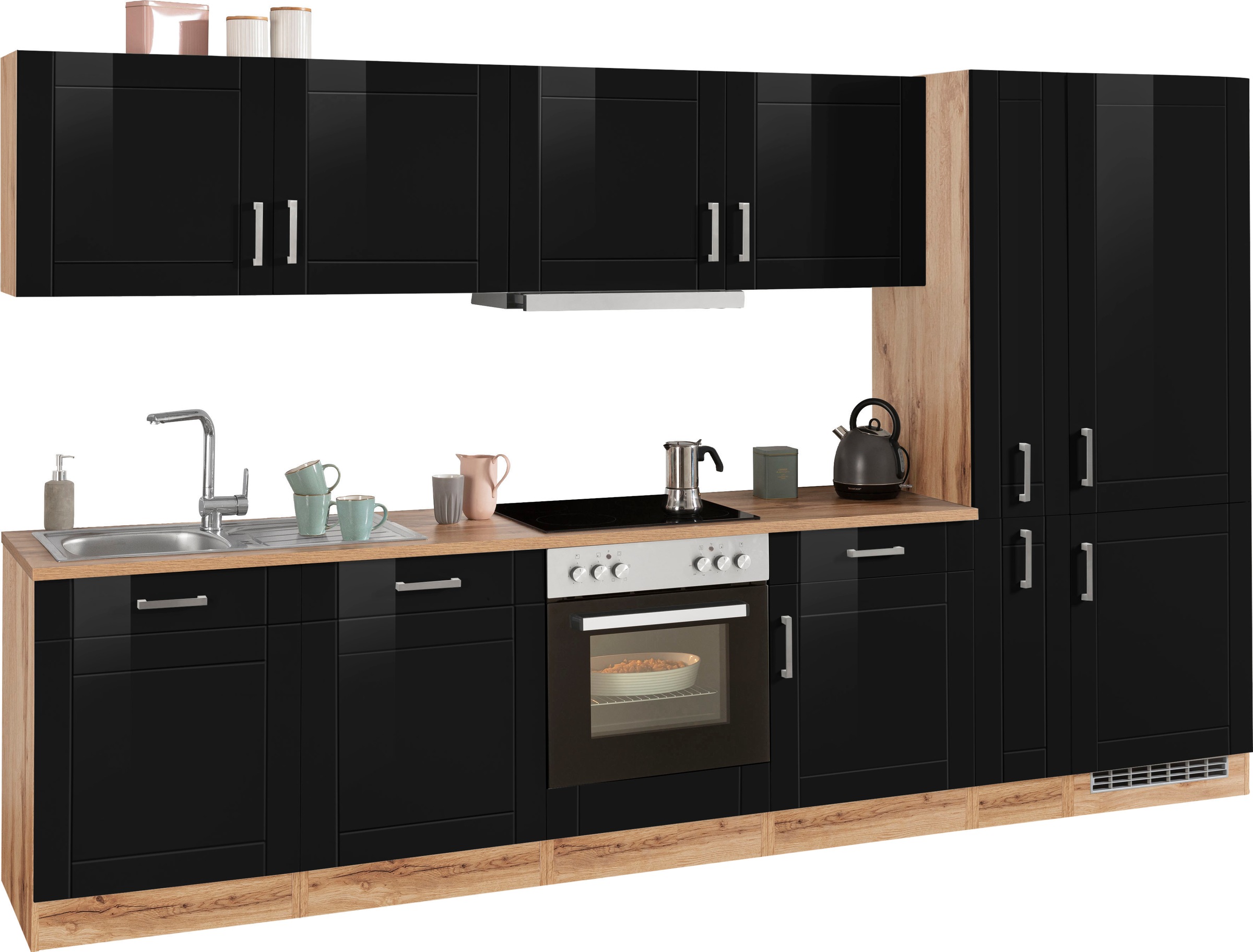 KOCHSTATION Küchenzeile »KS-Tinnum«, mit E-Geräten, Breite 330 cm