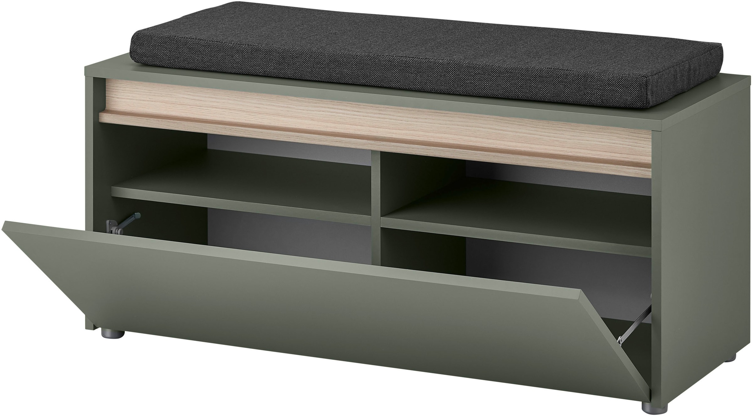 INOSIGN Polsterbank »GiRON/CiTY, Garderobenbank mit Klappe, Sitzbank in vier Farben«, (2 St.), viel Stauraum, Platz für ca. 8 Paar Schuhe, 100 cm breit