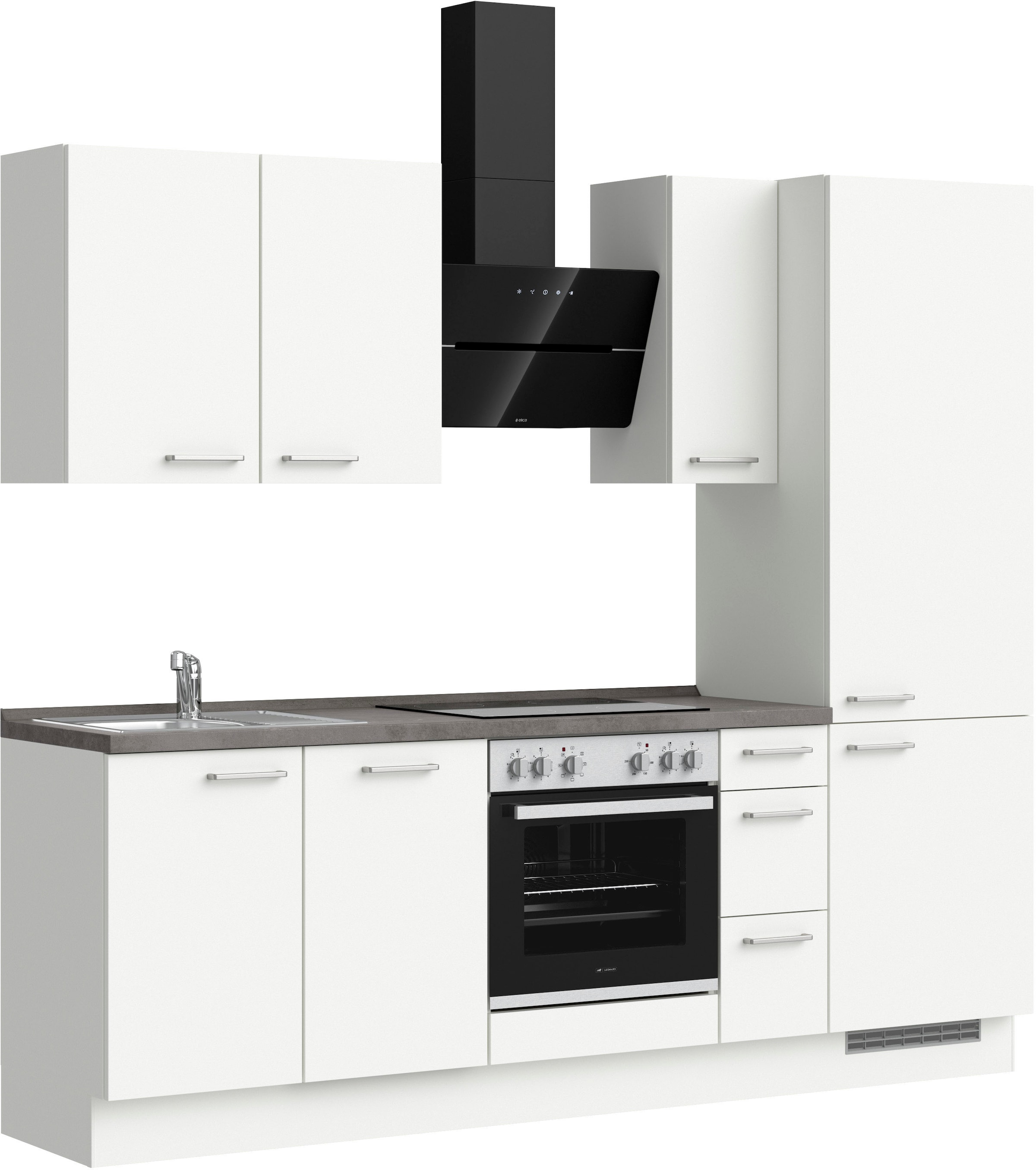 nobilia® Küchenzeile »"Touch II"«, vormontiert, Ausrichtung wählbar, Breite 240 cm, wahlw. mit E-Geräten