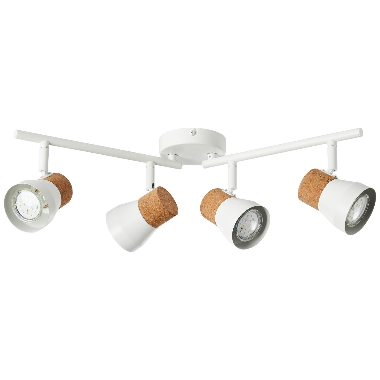 Brilliant Deckenstrahler »Moka«, 4 flammig, Leuchtmittel GU10 | ohne Leuchtmittel, Spotrohr 4flg weiß matt/braun
