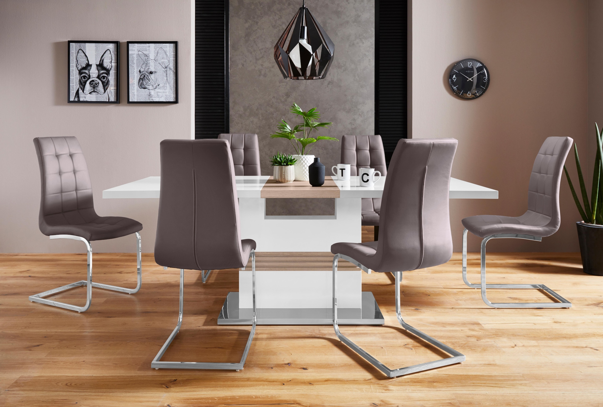INOSIGN Essgruppe »Perez/Lola« Set, 5 Stk. tlg. mit 4 Stühlen, Tisch auszie günstig online kaufen