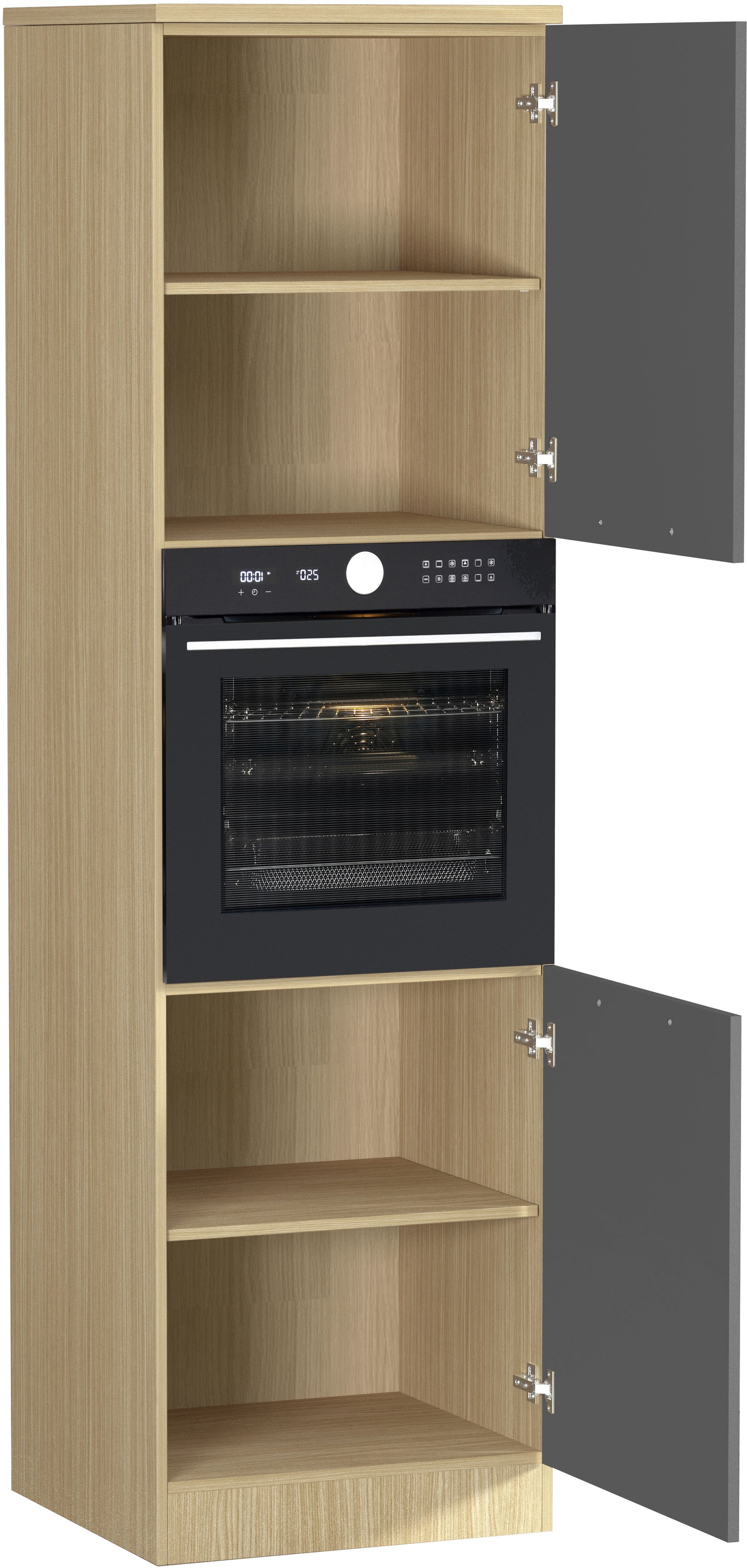 KOCHSTATION Backofenumbauschrank »Luna, Backofenschrank, Backofen-Hochschrank, Made in Italy« B/T/H: 60×60×214,5 cm, Oberplatte mit 25 mm Stärke