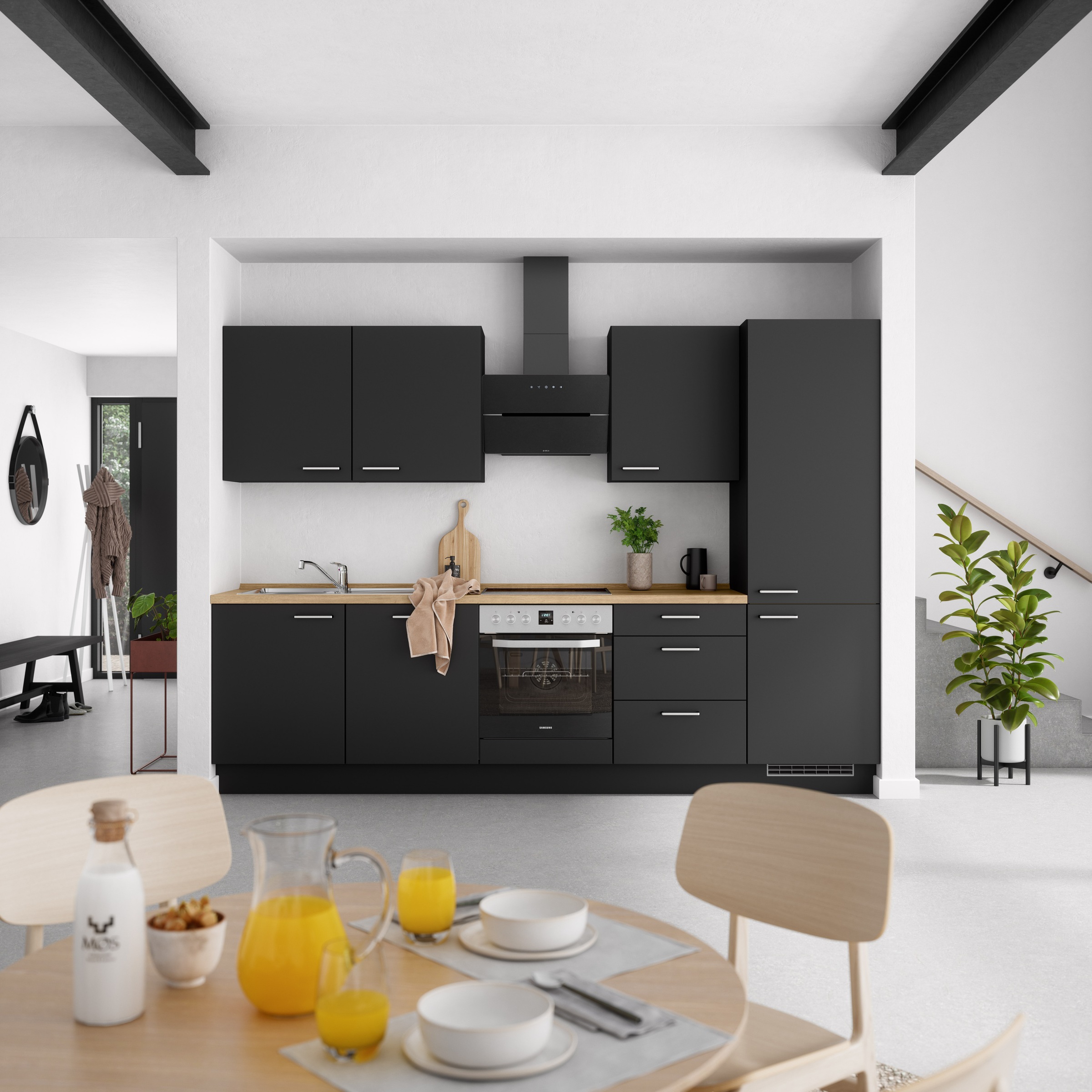 nobilia® Küchenzeile »"Touch II"«, vormontiert, Ausrichtung wählbar, Breite 300 cm, wahlw. mit E-Geräten