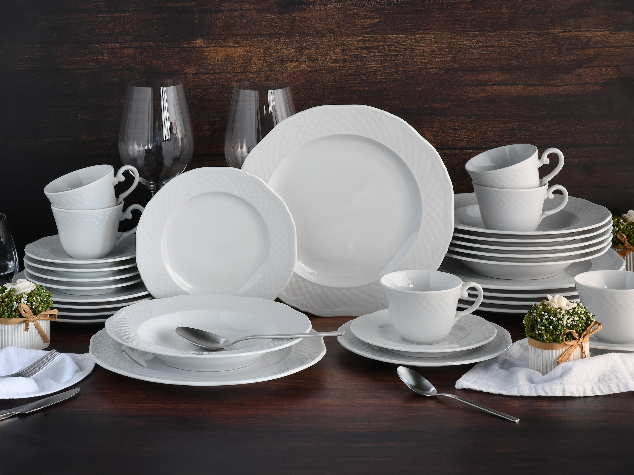 CreaTable Kombiservice »Arianne Weiss, Service 30-tlg.« Klassisch, Zeitlos