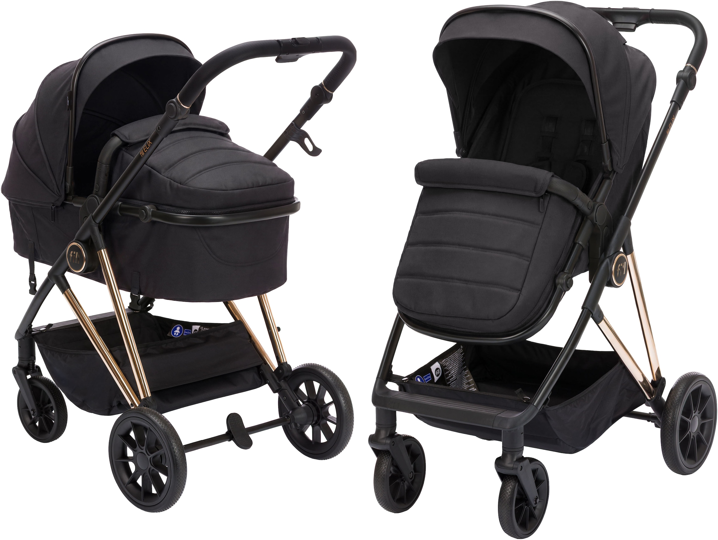 Fillikid Kombi-Kinderwagen »Fill Elix« Babywanne einfach zum Sportsitz umbaubar
