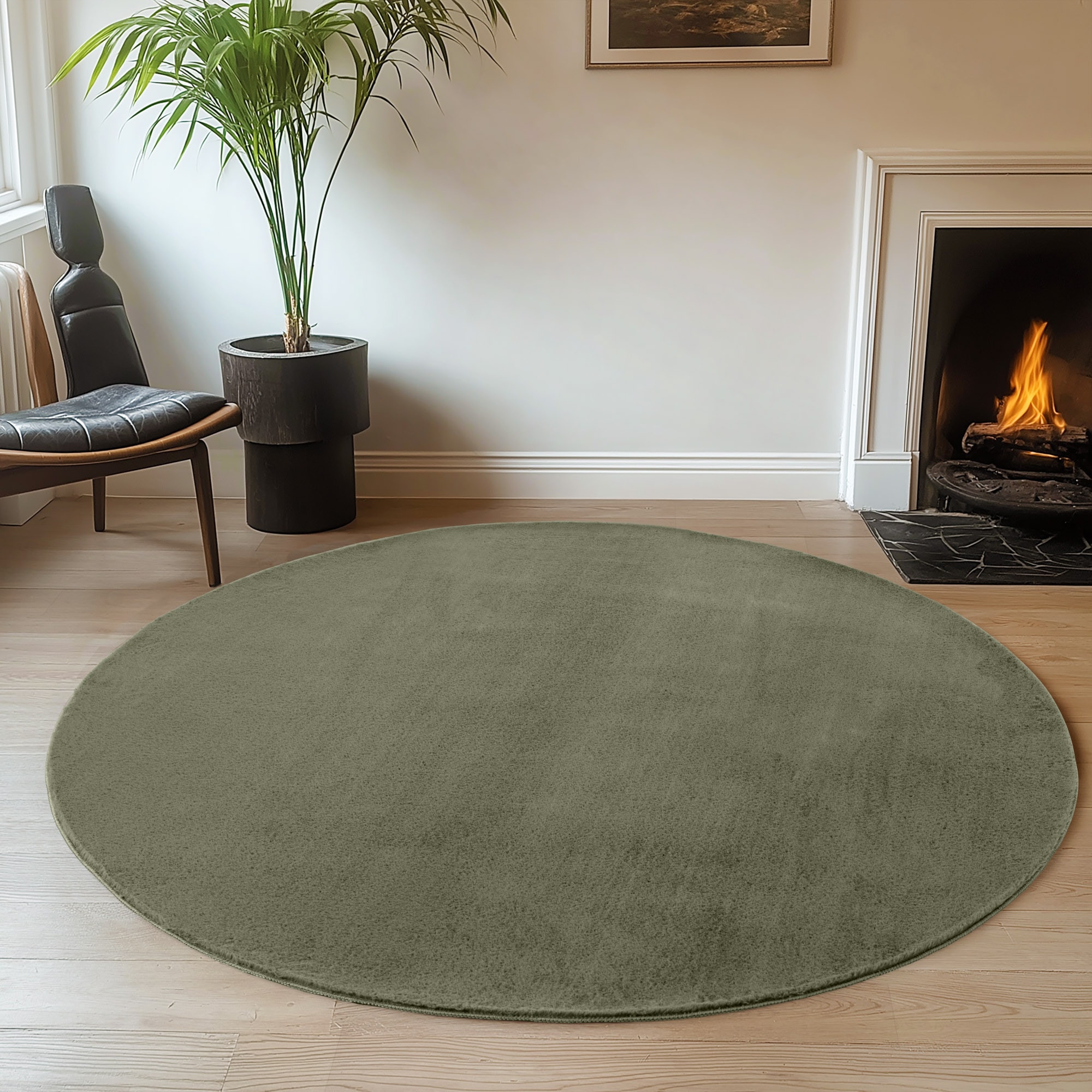 Ayyildiz Teppiche Teppich »JOY 1400«, rund, 11 mm Höhe, uni Kurzflor, Wohnz günstig online kaufen