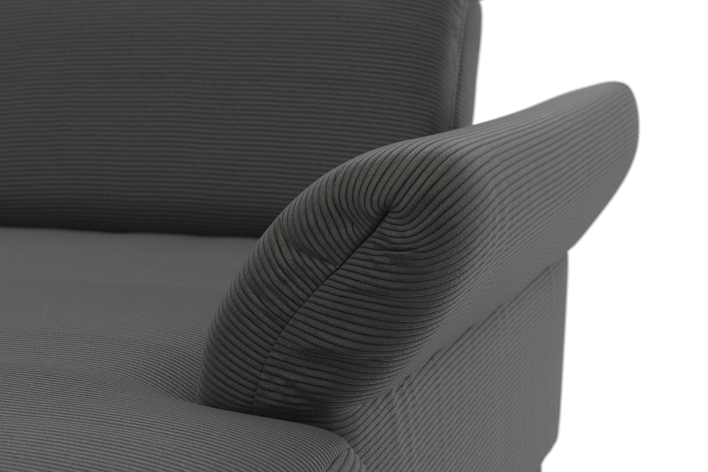 INOSIGN Ecksofa »Coco L-Form«, Sitztiefen-, Arm- und Kopfteilverstellung, Cord-Bezug, Fußhöhe 15 cm