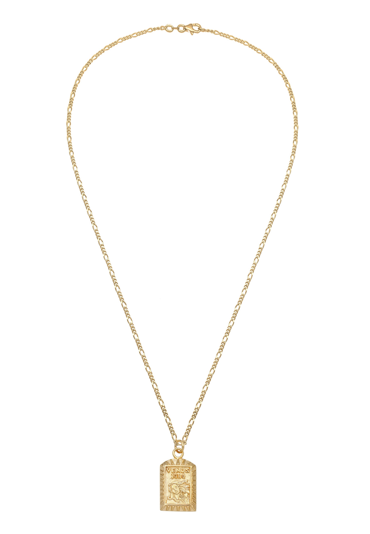 Elli Kette mit Anhänger »Venus-Anhänger Vintage 925 Sterling Silber vergoldet«