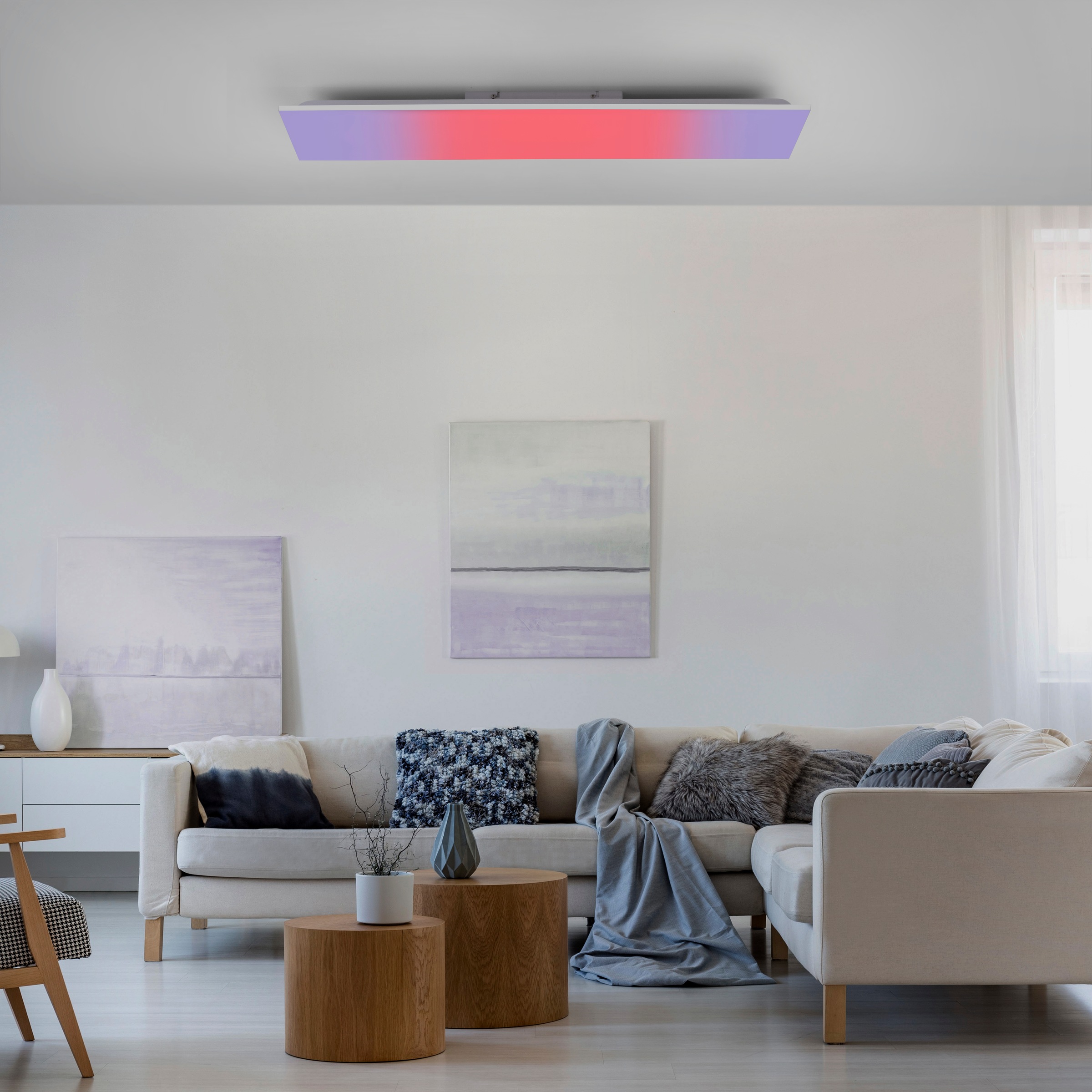 JUST LIGHT Deckenleuchte »YUKON«, 1 flammig, Leuchtmittel LED-Board | LED fest integriert, RGB+tunable white, CCT - über Fernbedienung, dimmbar, Infrarot inkl.