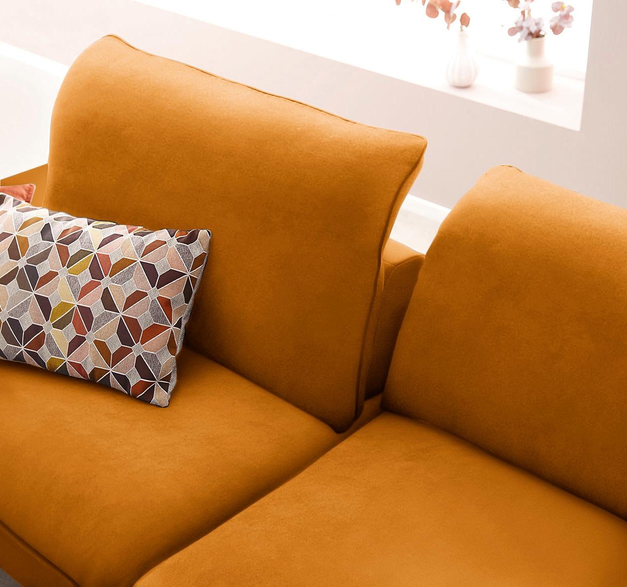 W.SCHILLIG Ecksofa »enjoy&MORE, Designsofa, elegant und bequem, L-Form«, Sitztiefenverstellung, Füße schwarz pulverbeschichtet, Breite 294 cm