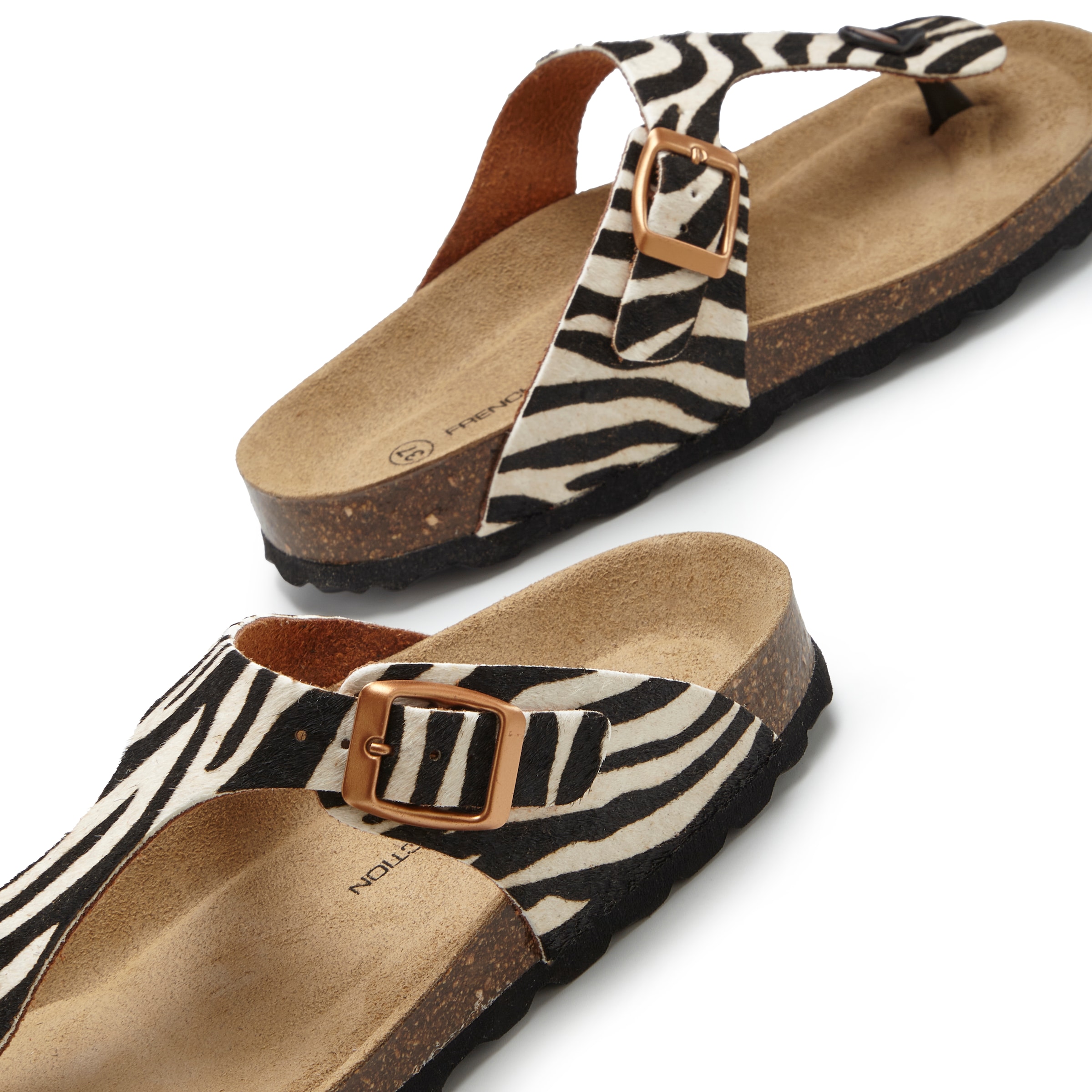 French Connection Pantolette »Sandale, Mule, offener Schuhe, Sommerschuhe«  NEU aus hochwertigem Leder mit bequemen Korkfußbett