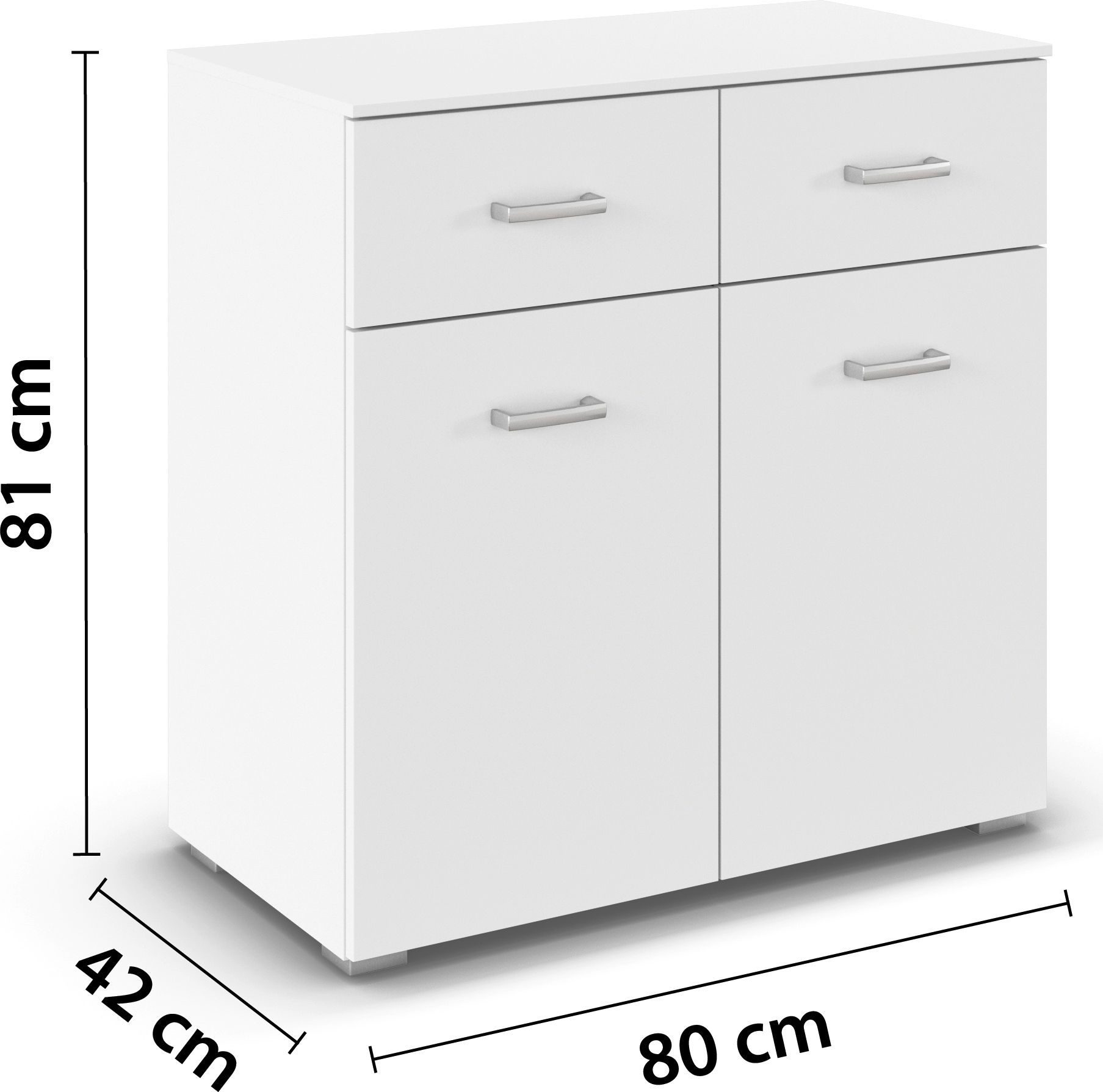 rauch Kommode »Gamma« Breite 80 cm / Höhe 81 cm, verschiedene Griffvarianten/-Farben, 