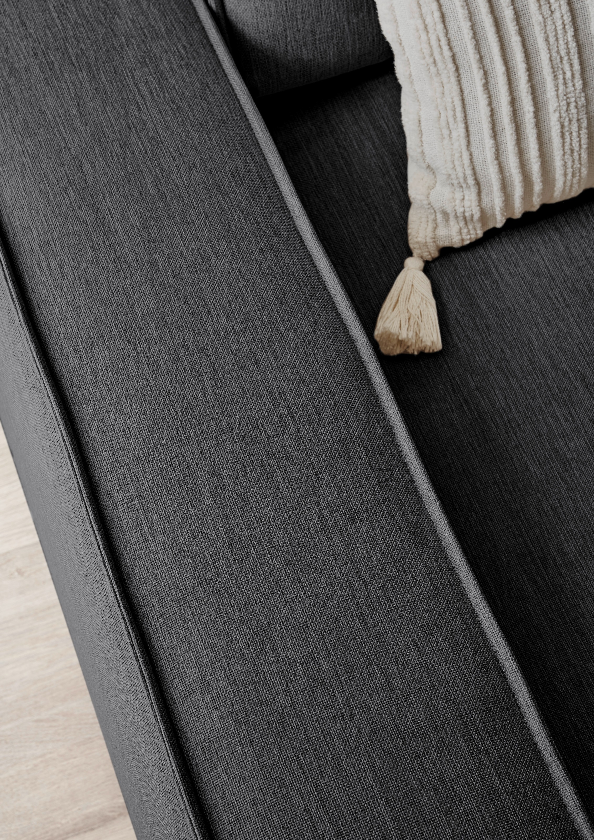 Home affaire Ecksofa »NEU: SHERWOODL XXL 284, Big-Sofa L-Form, tiefe Sitzfläche 95 cm, Cord,«, Leinenoptik, Recamiere rechts/links, auch als Schlafsofa stellbar