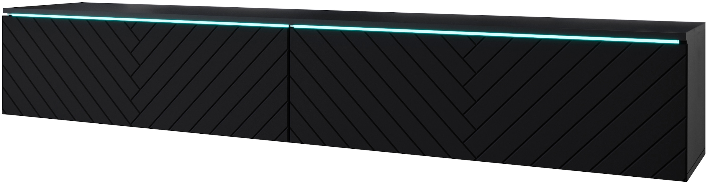 INOSIGN Lowboard »Vera, wahlweise mit oder ohne Beleuchtung«, gefräste MDF Front mit 3D Effekt, stehend und hängend montierbar