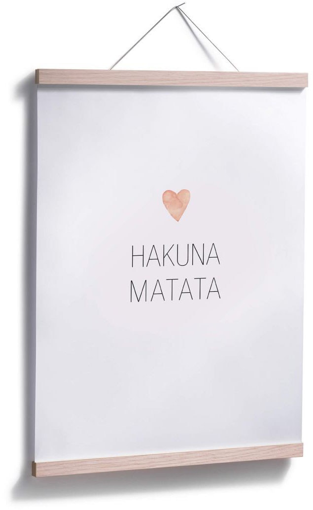 Wall-Art Poster »Hakuna Matata«, Schriftzug, (1 St.), Poster ohne Bilderrahmen