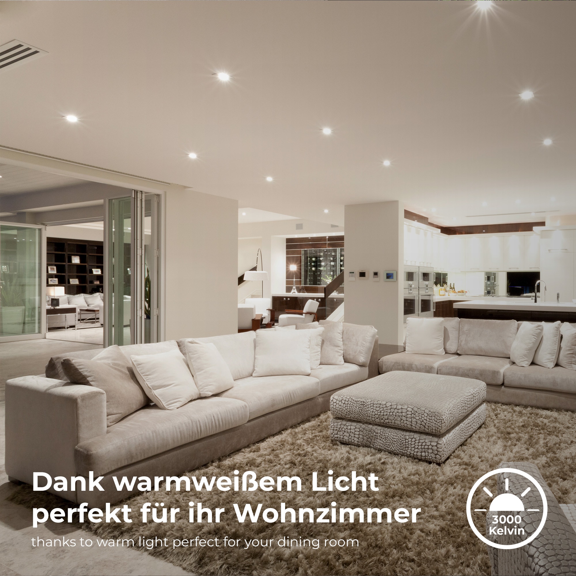 B.K.Licht LED Einbauleuchte »5er Set Bad Einbaustrahler, IP65, Dimmbare Deckenspots«, 1 flammig, Leuchtmittel LED-Modul | LED fest integriert, 3.000K, 480Lm, 4,9W, Kunststoff, 9 x 4,2 cm