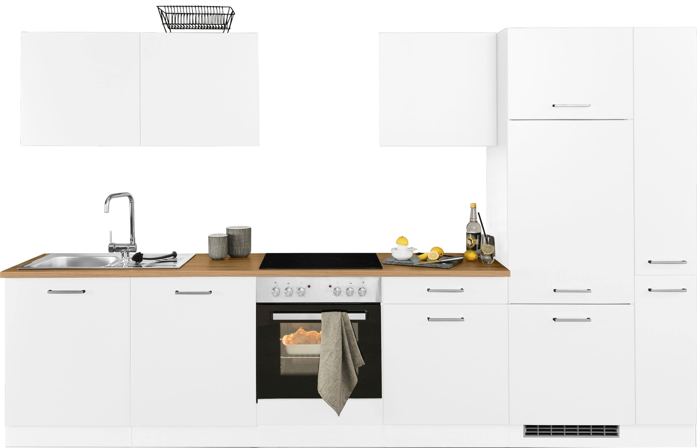 KOCHSTATION Küchenzeile »KS-Kehl«, ohne E-Geräte, Breite 330 cm, für Kühlschrank