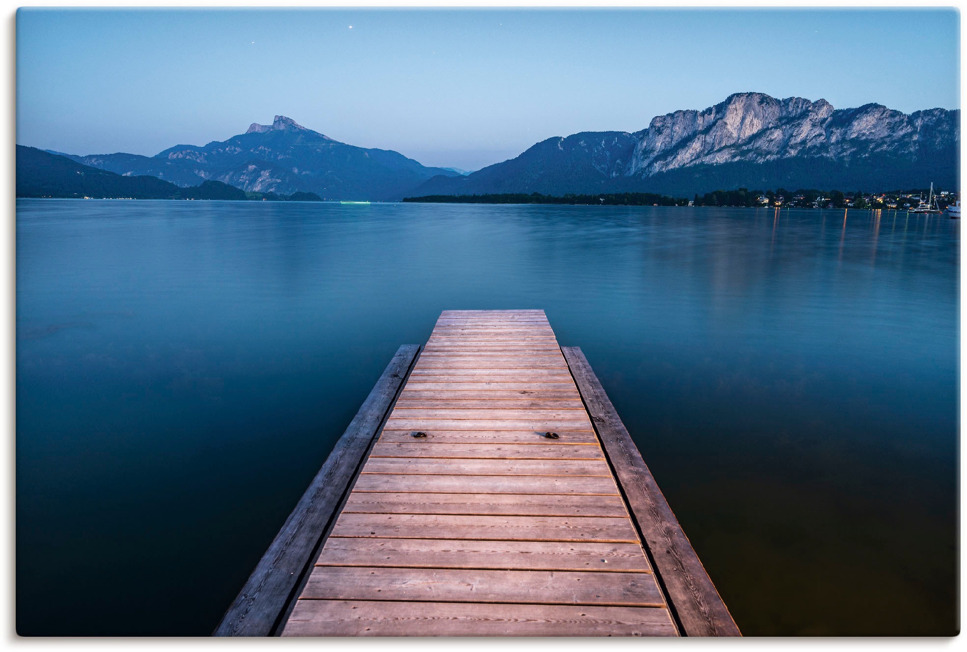 Artland Leinwandbild »Holzsteg mit Blick auf den Mondsee«, Seebilder, (1 St günstig online kaufen