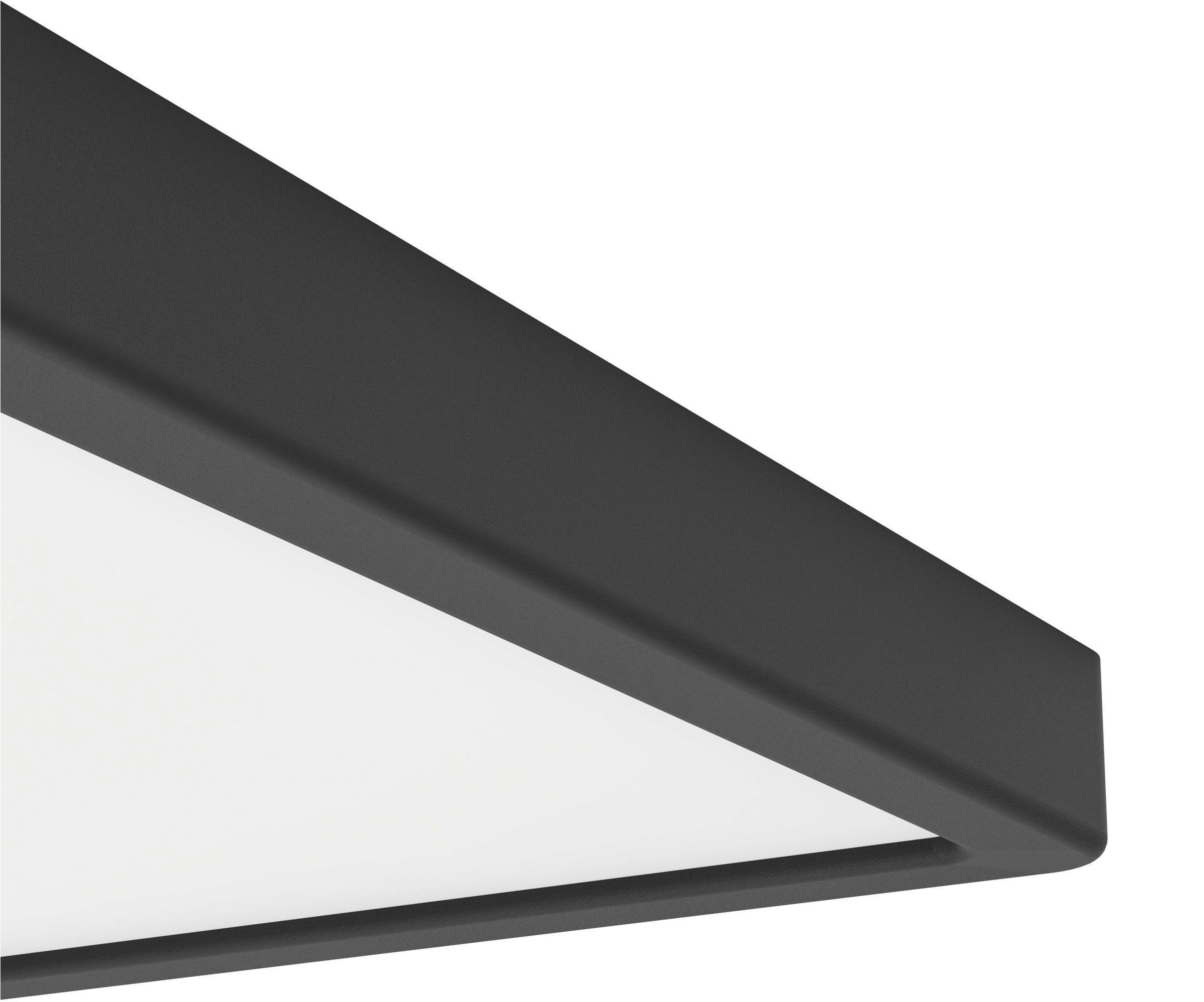 EGLO Aufbauleuchte »Fueva 6-Z Deckenlampe, ZigBee, App und Sprachsteuerung, Badlampe, IP44« LED-Modul 1 Stk. Kaltweiß | RGB Aufbauleuchte - L29,5 x B29,5 x H2,5 cm - schwarz - 13,5W inkl.