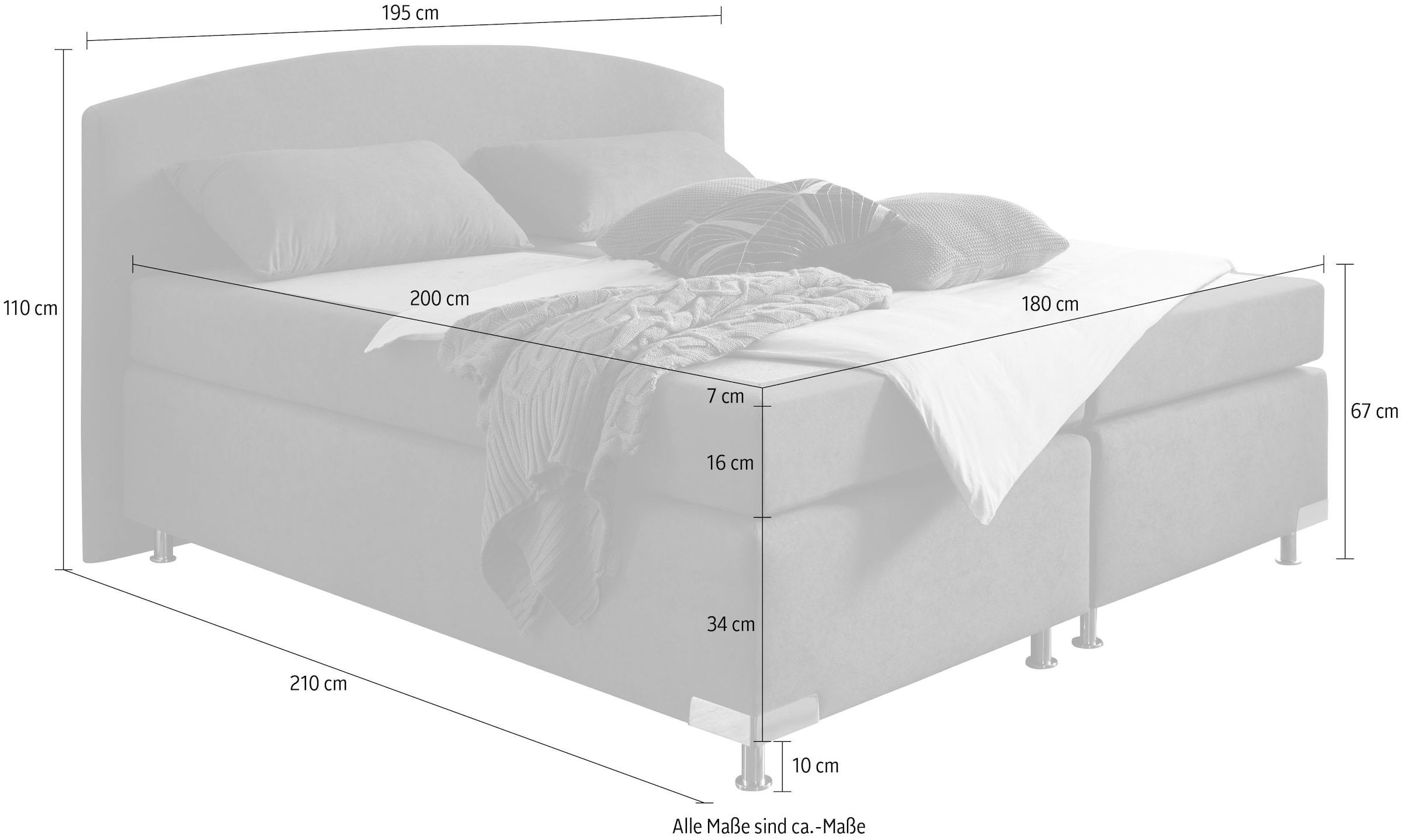 Westfalia Schlafkomfort Boxspringbett »Amsterdam«, (Optional mit Topper)