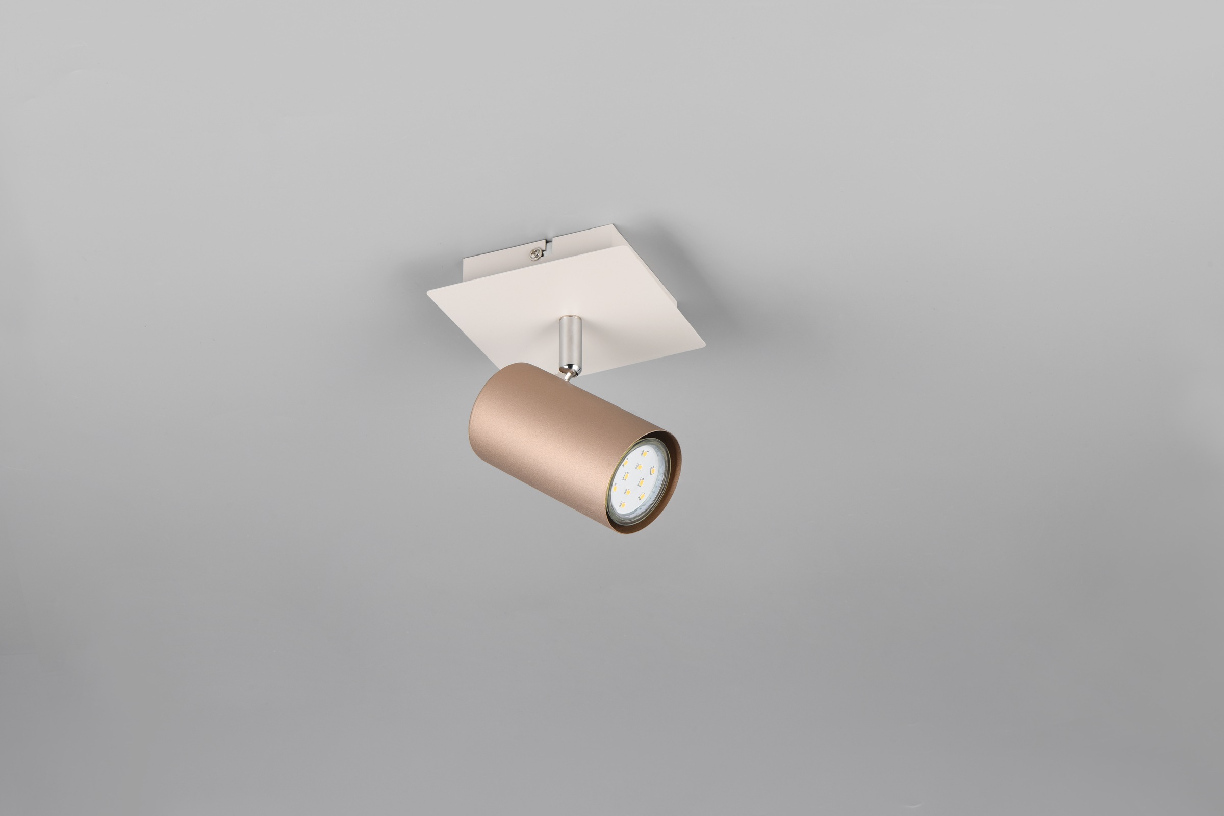 TRIO Leuchten Deckenstrahler »MARLEY, GU10 Deckenspot 1-flammig, exkl 1x GU10 max 25W, Wandspot«, 1 flammig, Leuchtmittel GU10 | Leuchtmittel wechselbar, flexibel verstellbarer Spot für Wand oder Decke, in coffee + warm grey