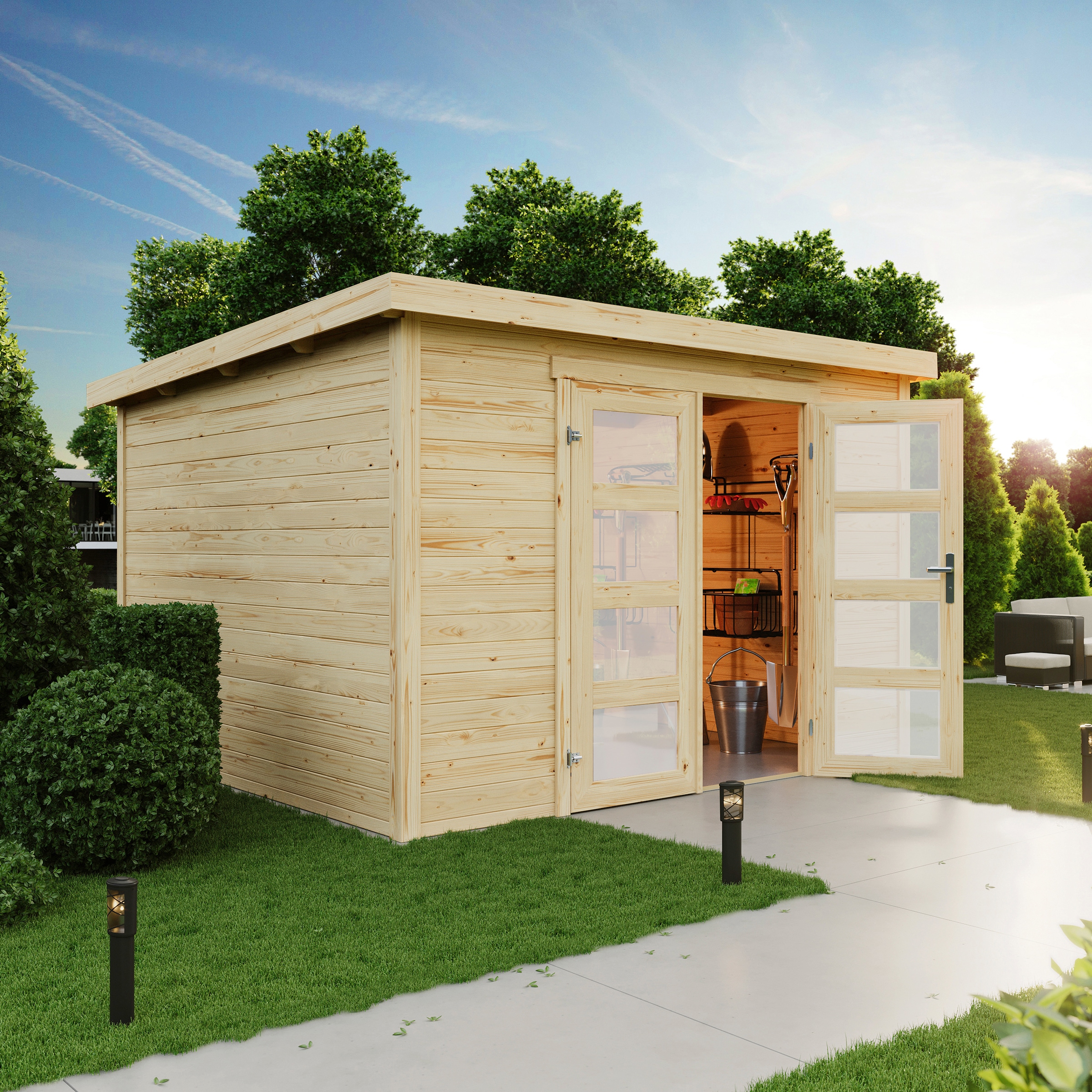 LASITA MAJA Gartenhaus »Zambezi 7« Blockbohlenhaus 28mm