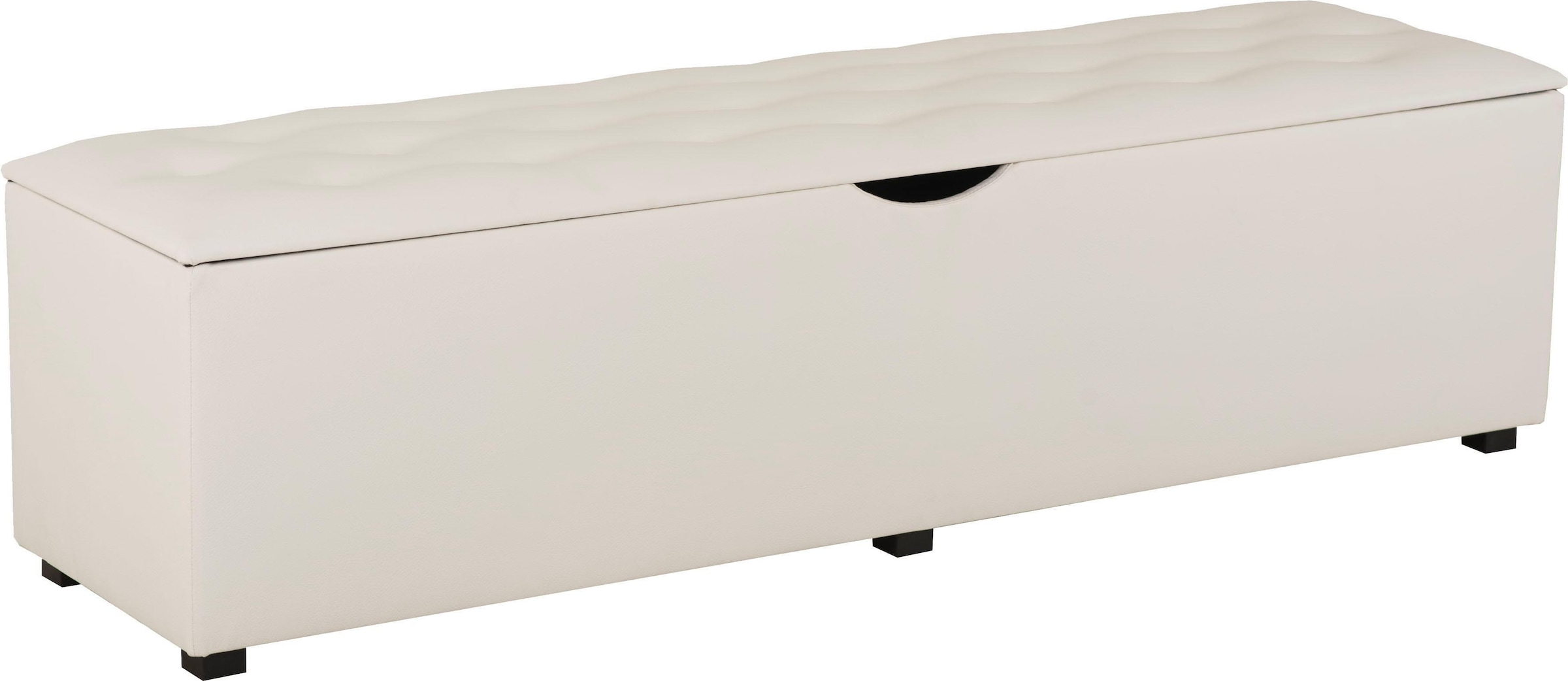 PLACES OF STYLE Hockerbank »Knobbed« Hockerbank mit Stauraum, Breite 120 cm und 160 cm altweiß