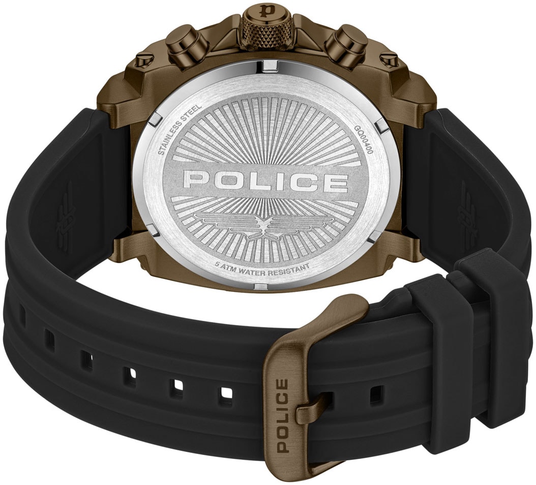 Police Multifunktionsuhr »NORWOOD«, Quarzuhr, Armbanduhr, Herrenuhr, Silikonarmband, analog