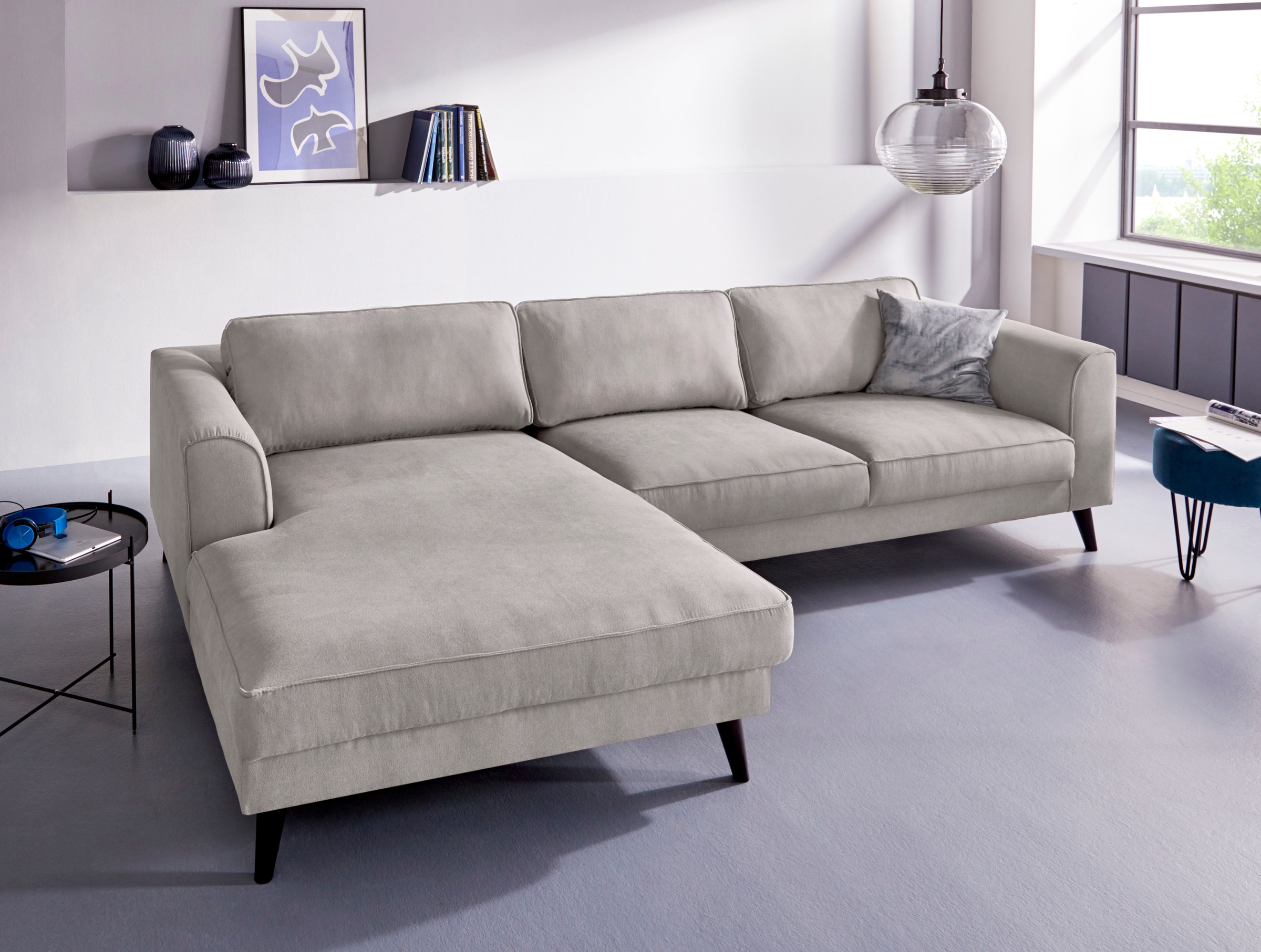 INOSIGN Ecksofa "Lumber Jack, elegant und bequem, Breite 280, hoher Fuß, L- günstig online kaufen