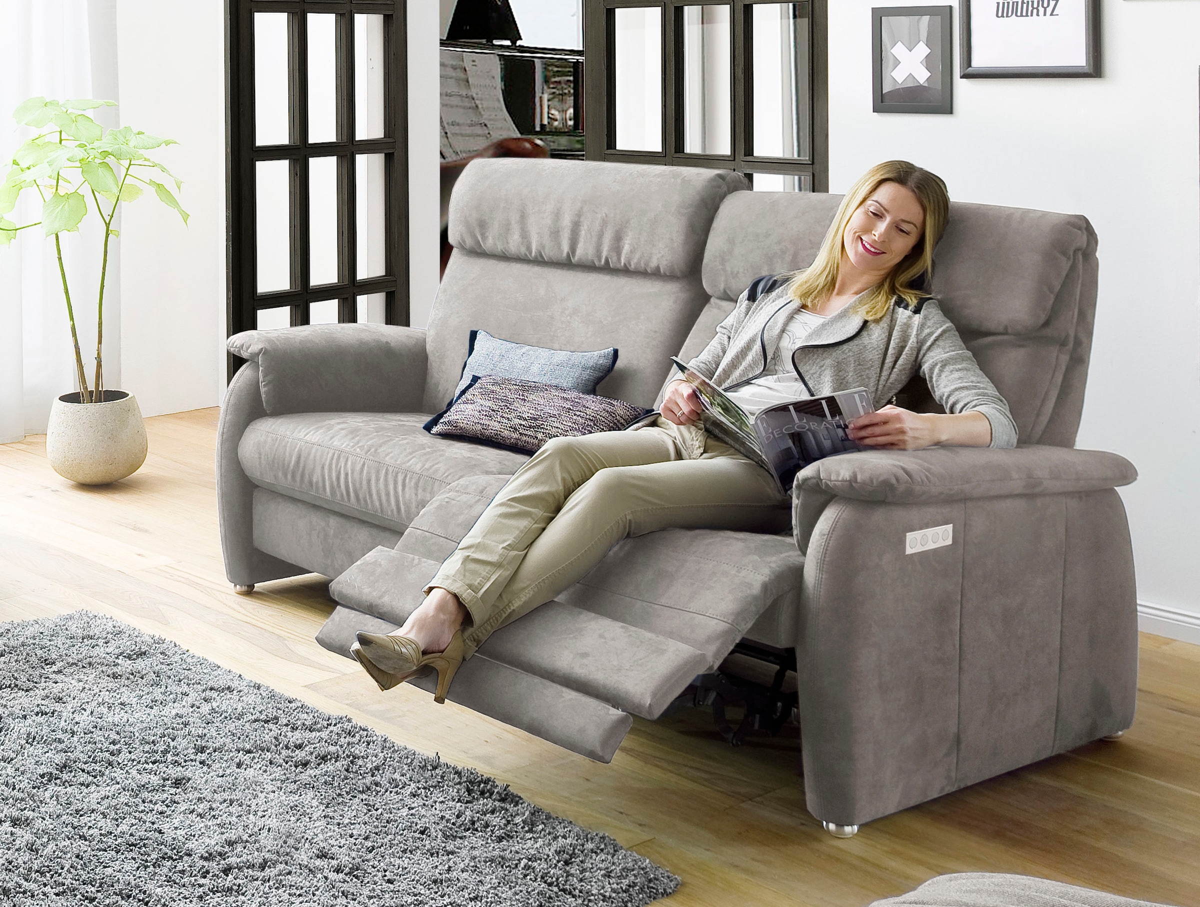 Home affaire 2-Sitzer »Turin«, mit motorischer Relaxfunktion, auch in Leder