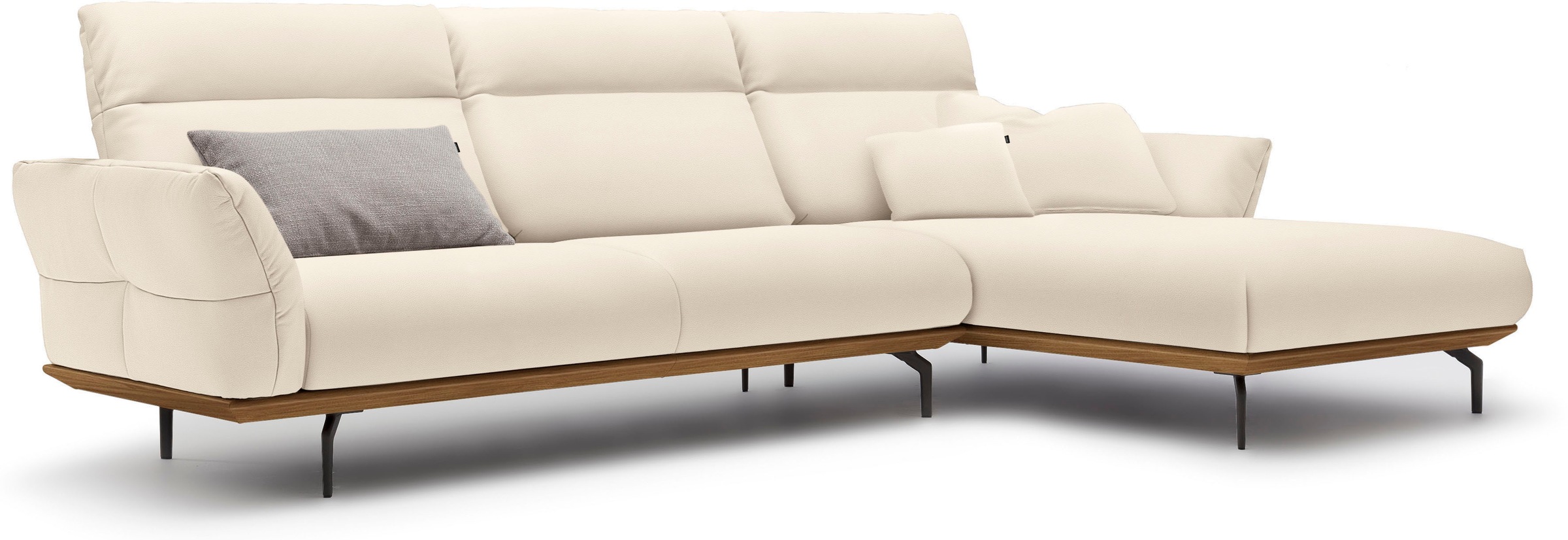 Creation BY ROLF BENZ Ecksofa »CR.460«, Sockel in Nussbaum, Winkelfüße in U günstig online kaufen