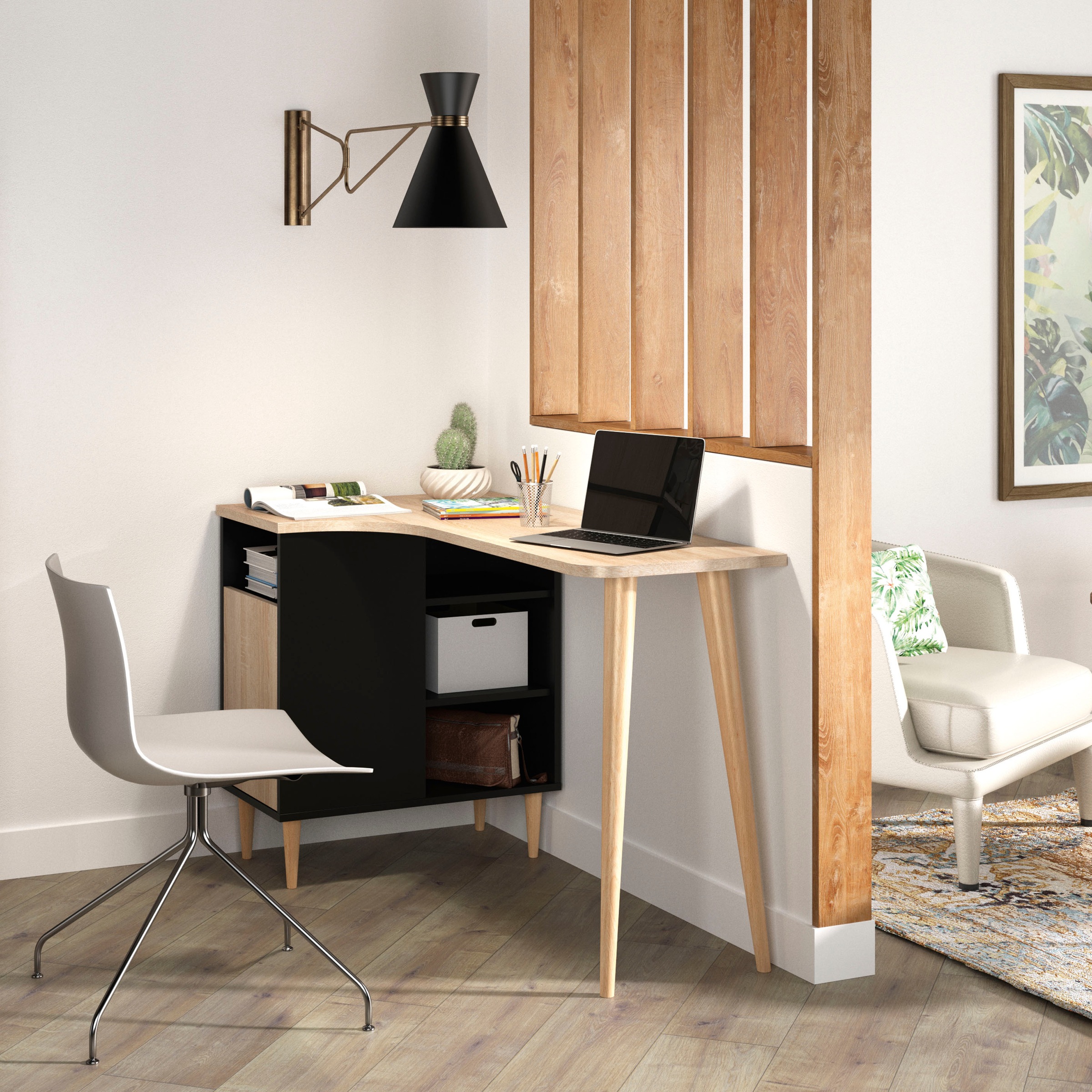 TemaHome Schreibtisch »NOOK«, platzsparender Eckschreibtisch
