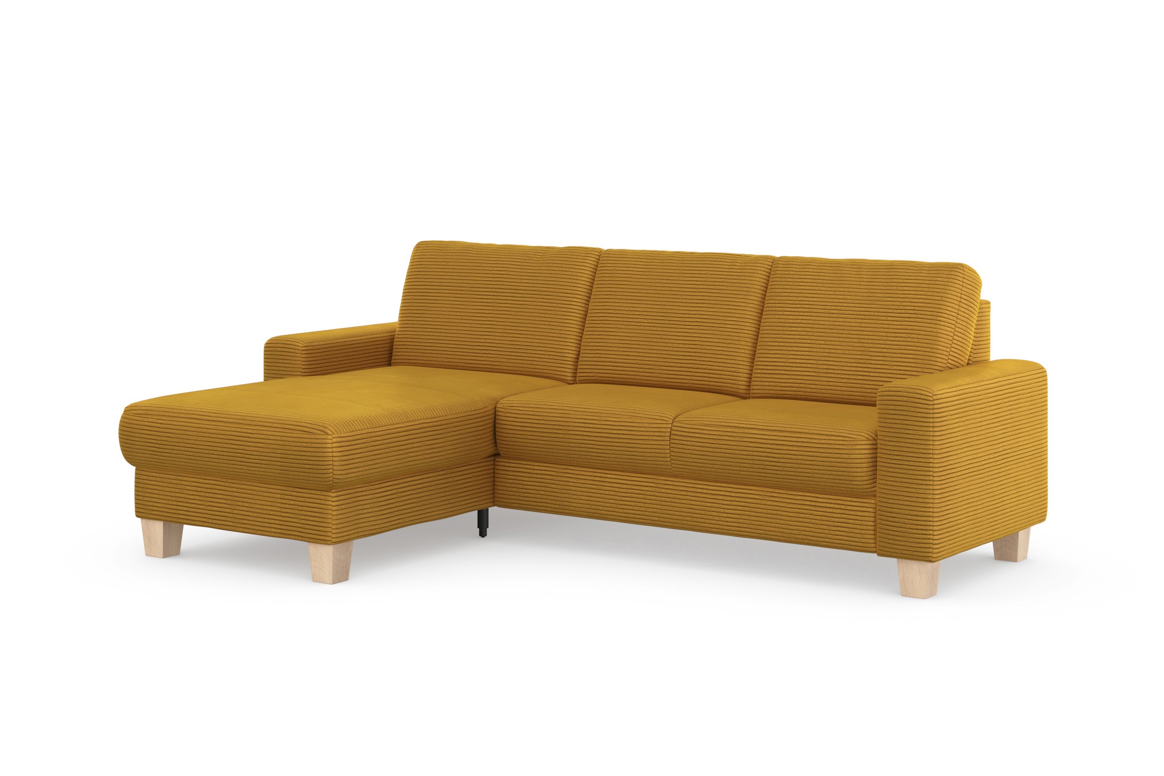 Home affaire Ecksofa »Summer L-Form«, mit Recamiere, mit oder ohne Bettfunktion und Bettkasten, Cord-Bezug
