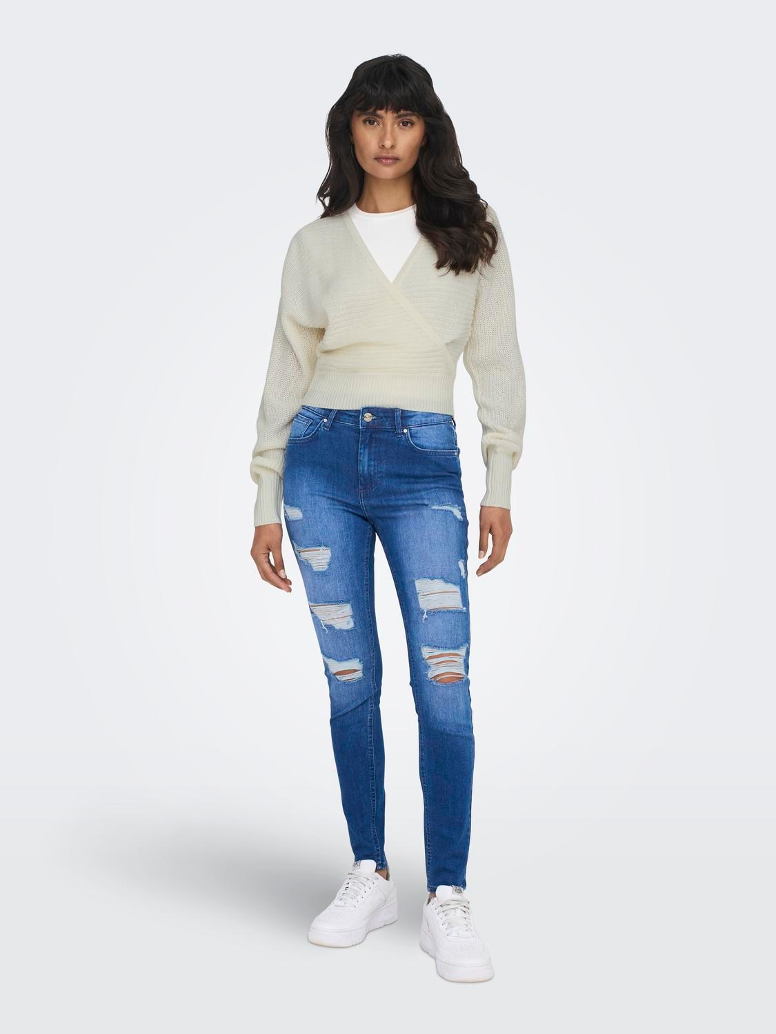 ONLY V-Ausschnitt-Pullover »ONLELINA LS V-NECK PULLOVER EX KNT«
