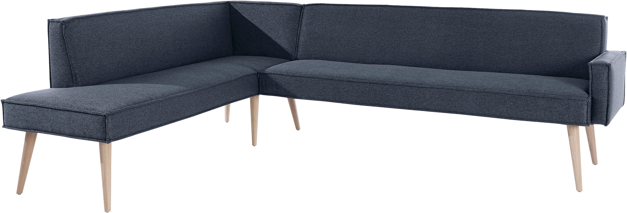 exxpo - sofa fashion Eckbank »Lungo, moderne Kedernaht, bequem und elegant, hoher Holzfuß«, hochwertige Detailverarbeitung, frei im Raum stellbar