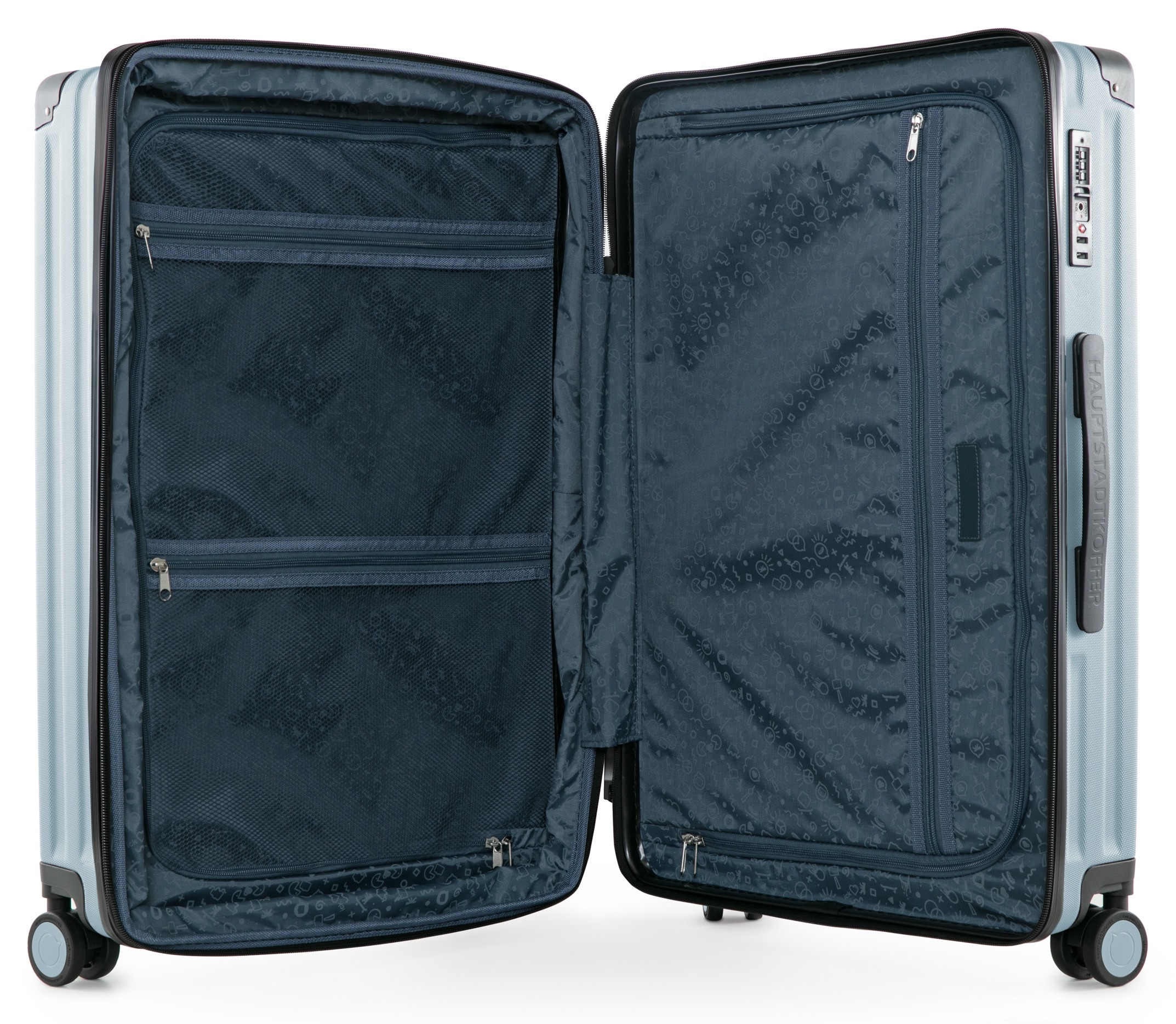 Hauptstadtkoffer Hartschalen-Trolley »Q-Damm, verschiedene Farben und Größen«, 4 Rollen, Hartschalenkoffer Reisekoffer Trolley mit TSA-Schloss
