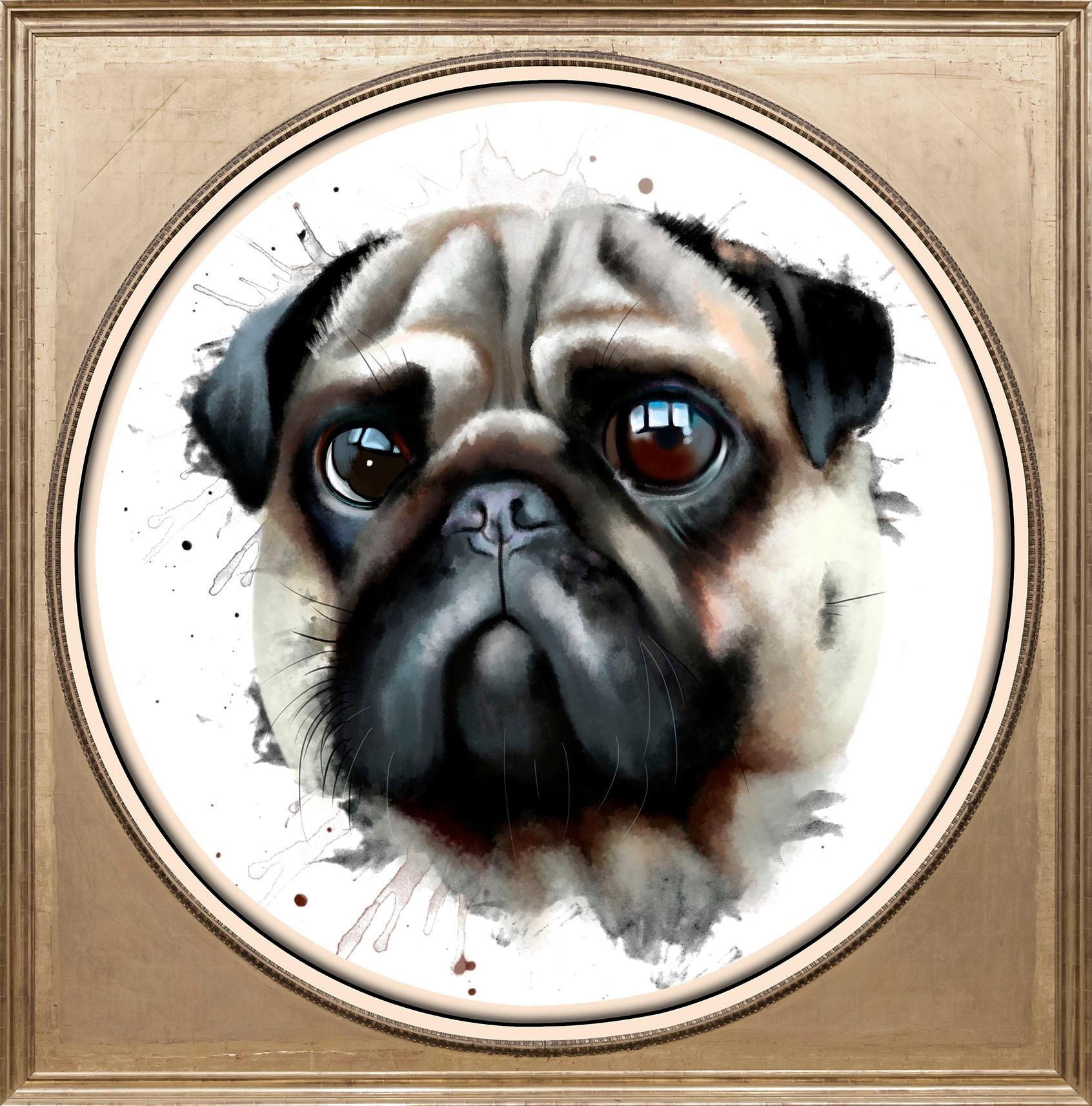 queence Acrylglasbild »Mops«, Kunst-Gemälde-Tiere-Hund-Hunde-Hundebilder-Ha günstig online kaufen